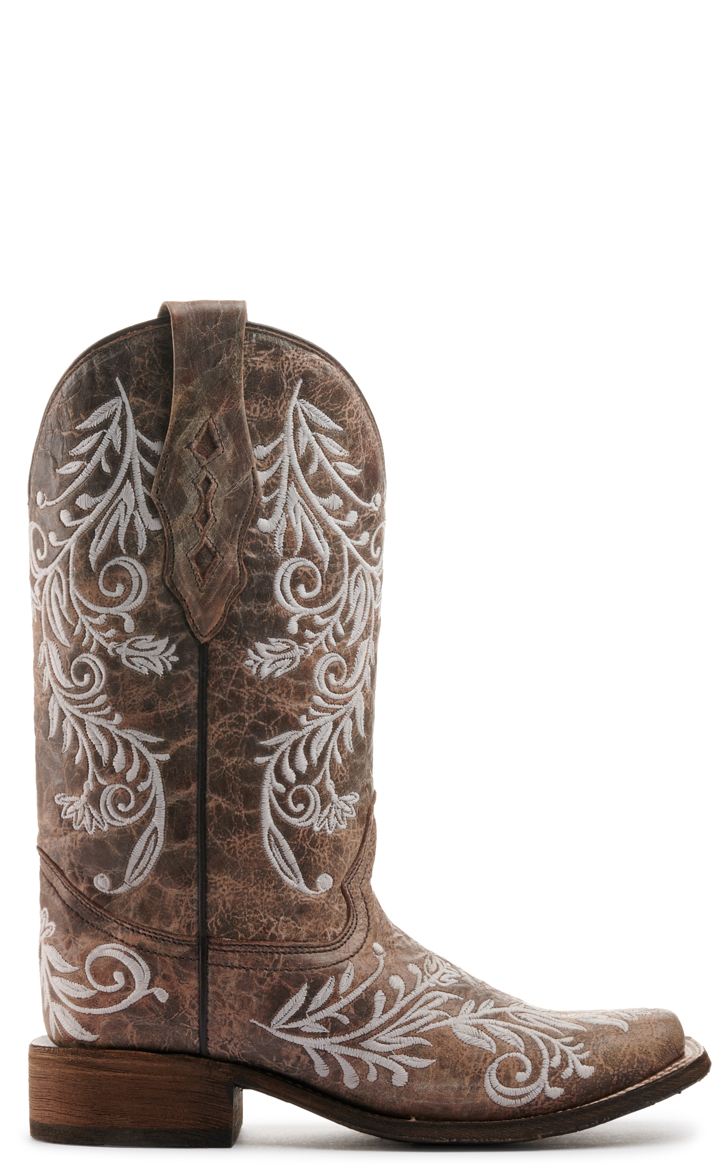 Corral Women's Brown and White Glow in the Dark Square Toe Cowboy Boots - Image 1