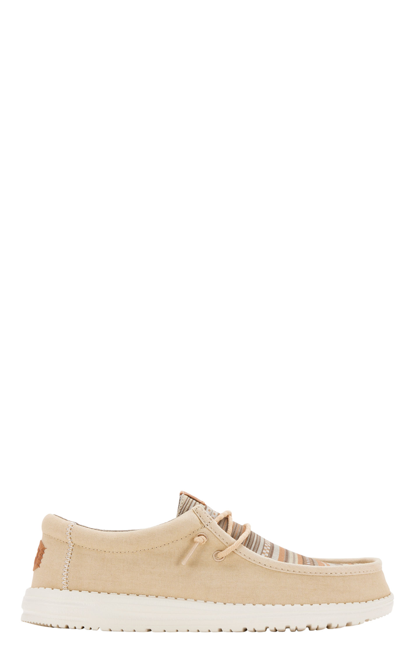 Hey Dude Men’s Wally Beige & Multi-Color Lace Up Moc Toe Casual Shoes - Image 1