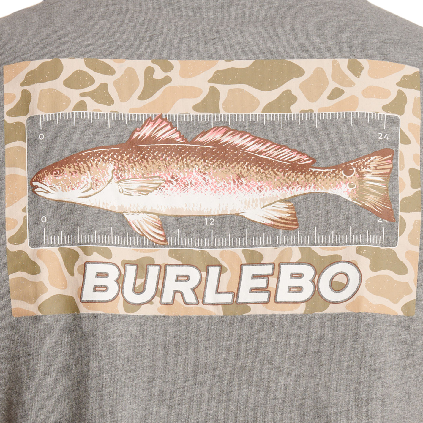 Burlebo Men's Keeper Redfish Heather Gray Graphic T-Shirt - Image 1