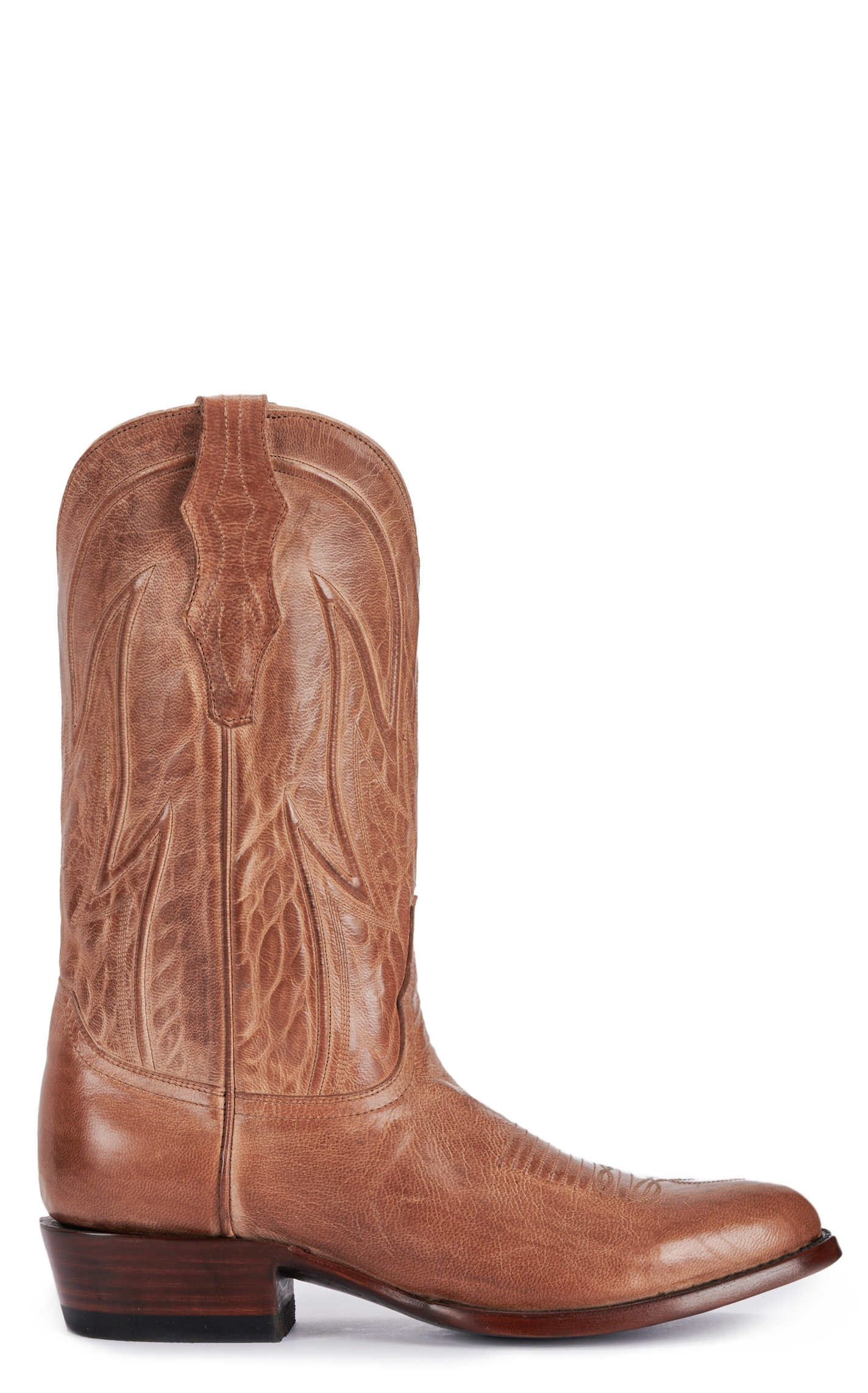 JRC & Sons Men's Colton Mad Dog Goat Leather Round Toe Cowboy Boot in Tan - Image 1
