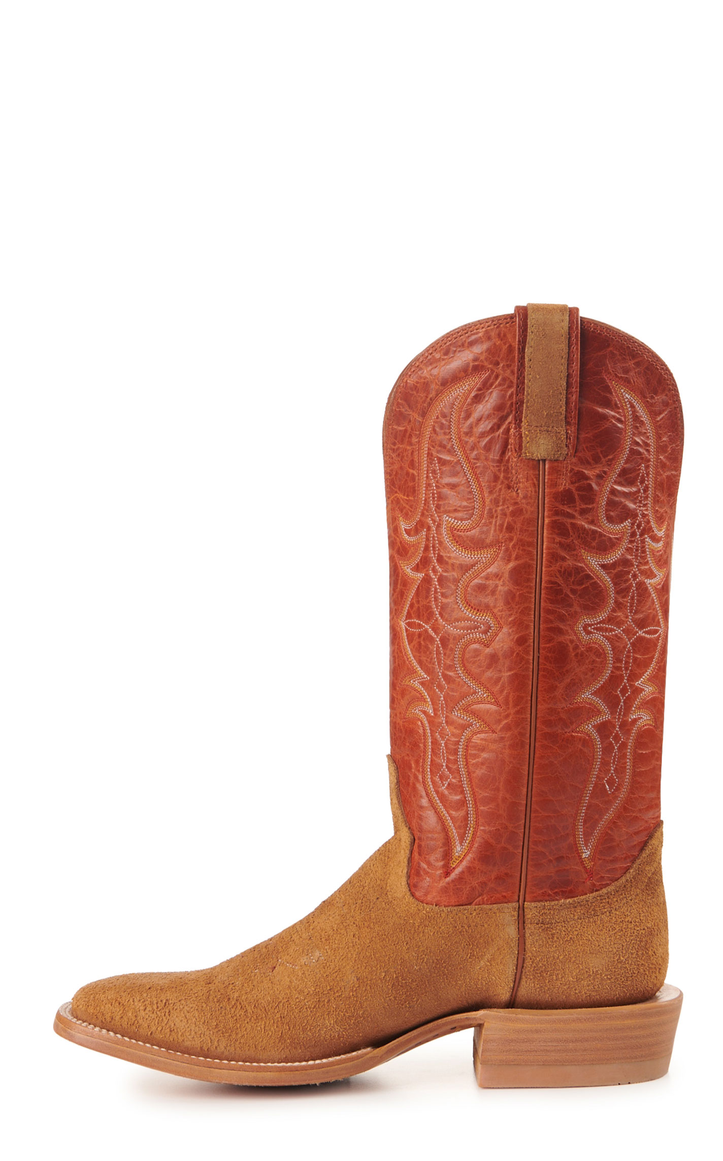 Hondo Men's Mango and Maple Brown Roughout Square Toe Cowboy Boots - Image 1