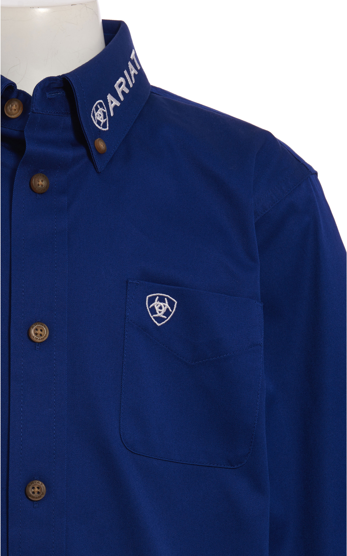 Ariat Boys' Blue Team Logo Long Sleeve Western Shirt - Image 1