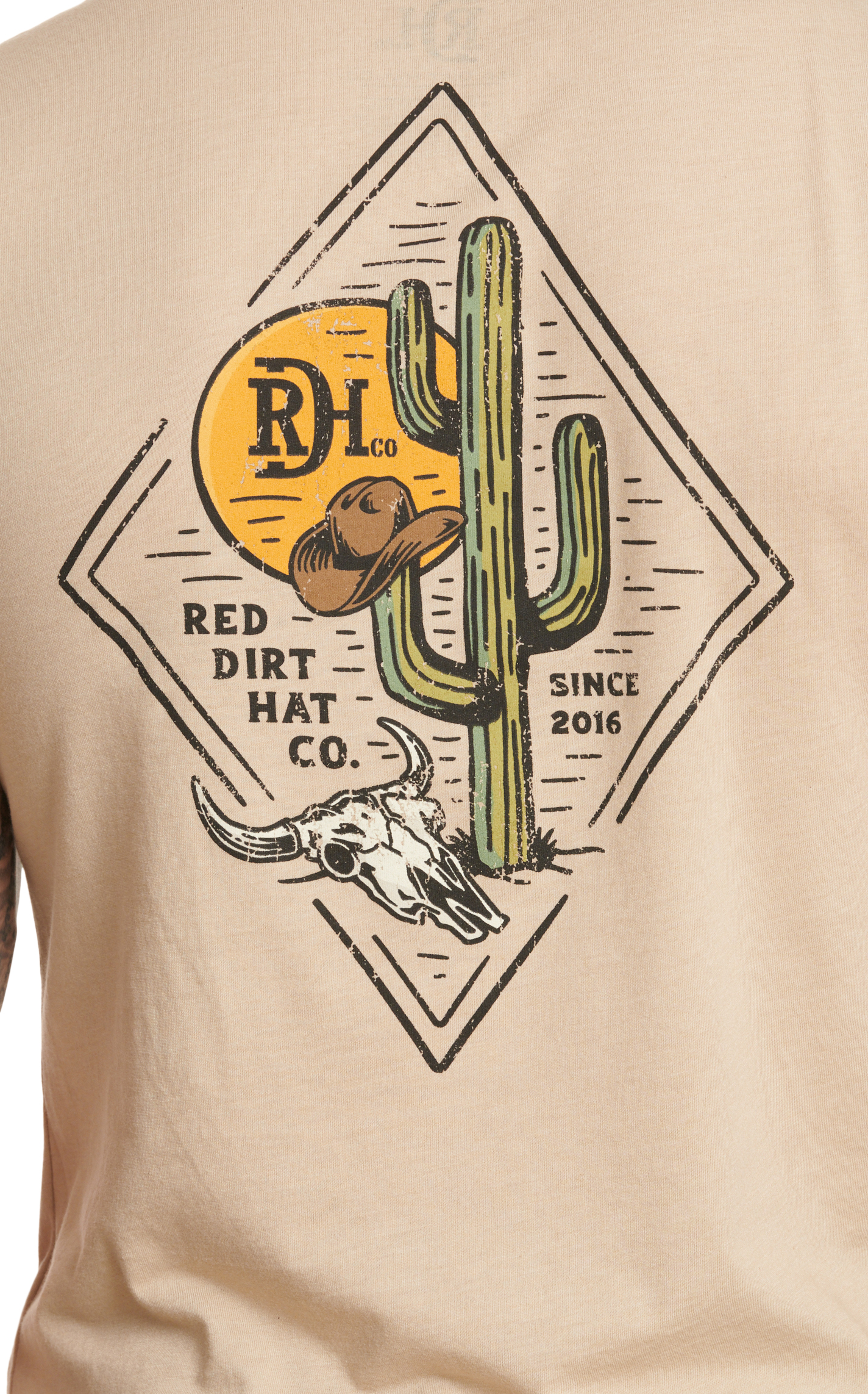 Red Dirt Hat Co. Men's Sand & Cactus Logo Graphic T-Shirt - Image 1