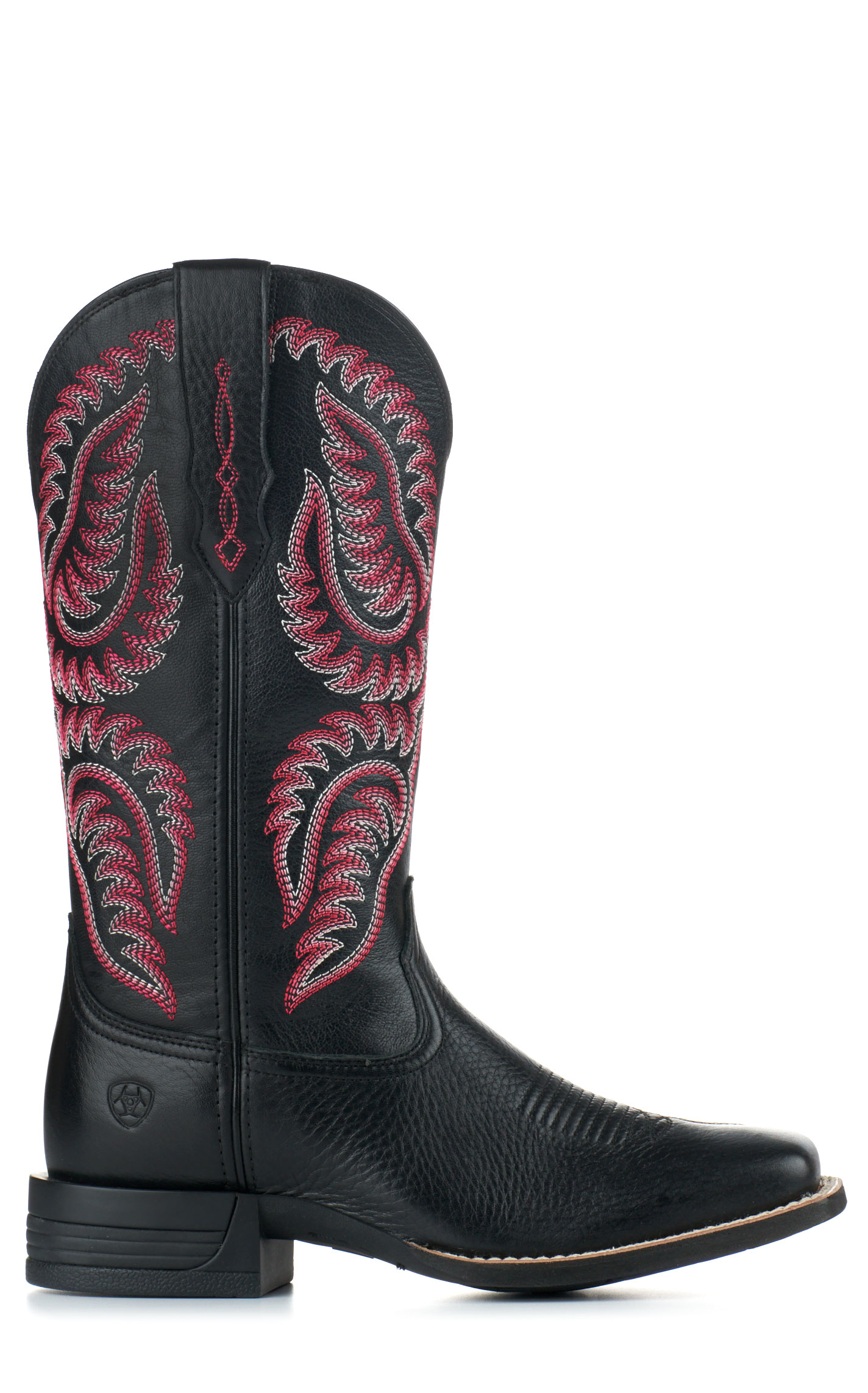 Ariat Women's Cattle Caite Deertan Black Stretchfit Wide Square Toe Cowboy Boots - Image 1