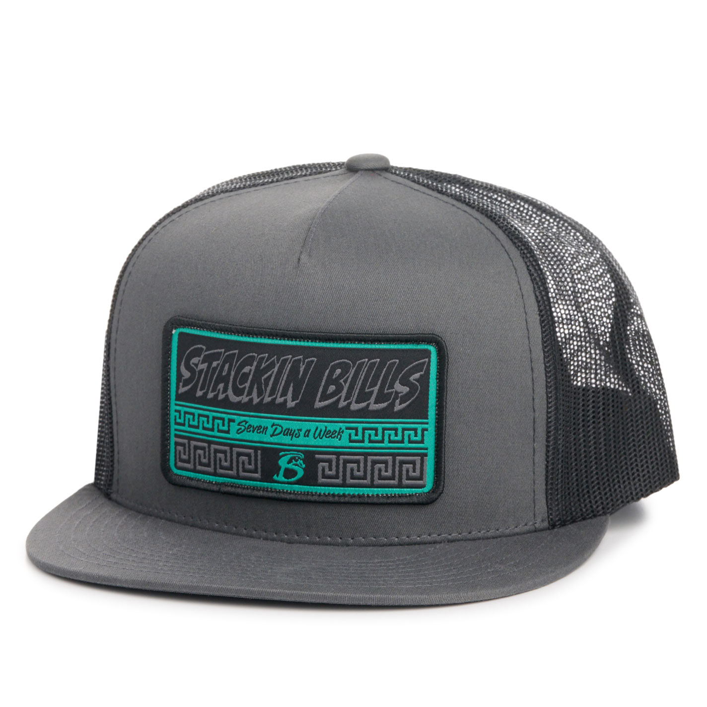 Stackin Bills Men's Charcoal & Black Aztec Logo Patch Cap - Image 1
