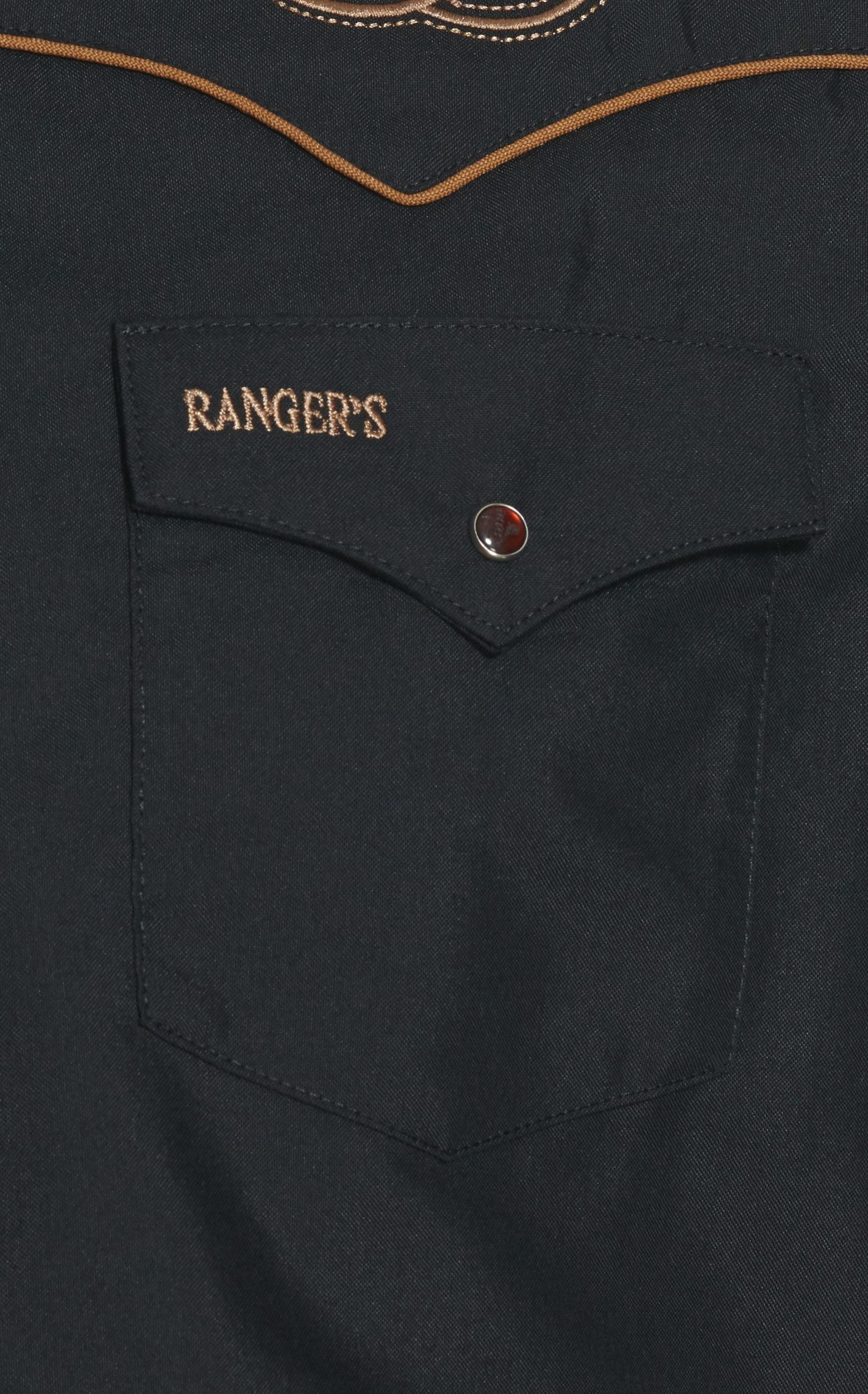 Ranger's Legend Men's Black & Copper Embroidered Western Shirt - Image 1