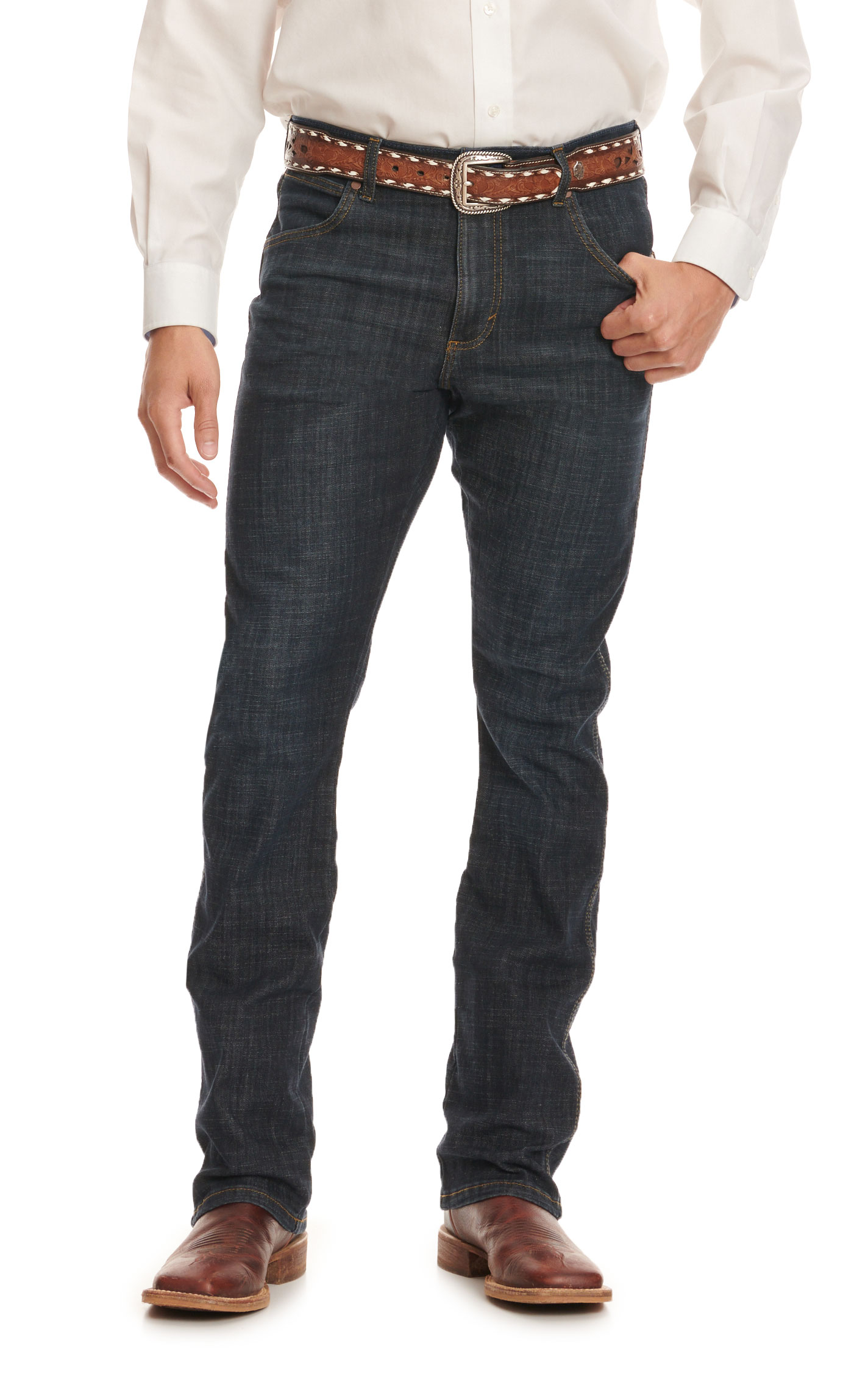 Wrangler Retro Men's Dax Dark Wash Slim Fit Boot Cut Jeans - Image 1