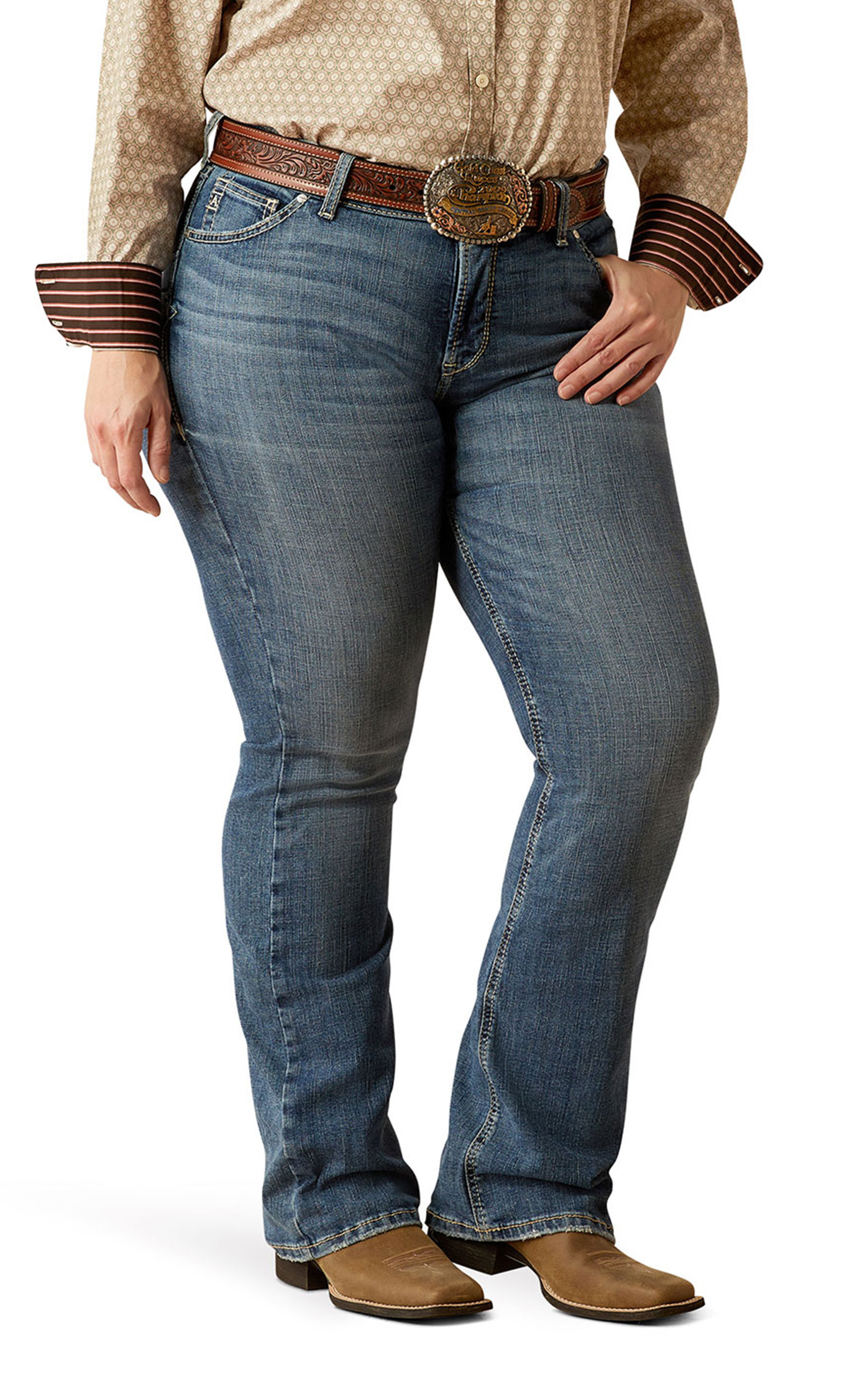 Ariat R.E.A.L. Women's Brittany Indiana Medium Wash Boot Cut Jeans - Plus Sizes - Image 1