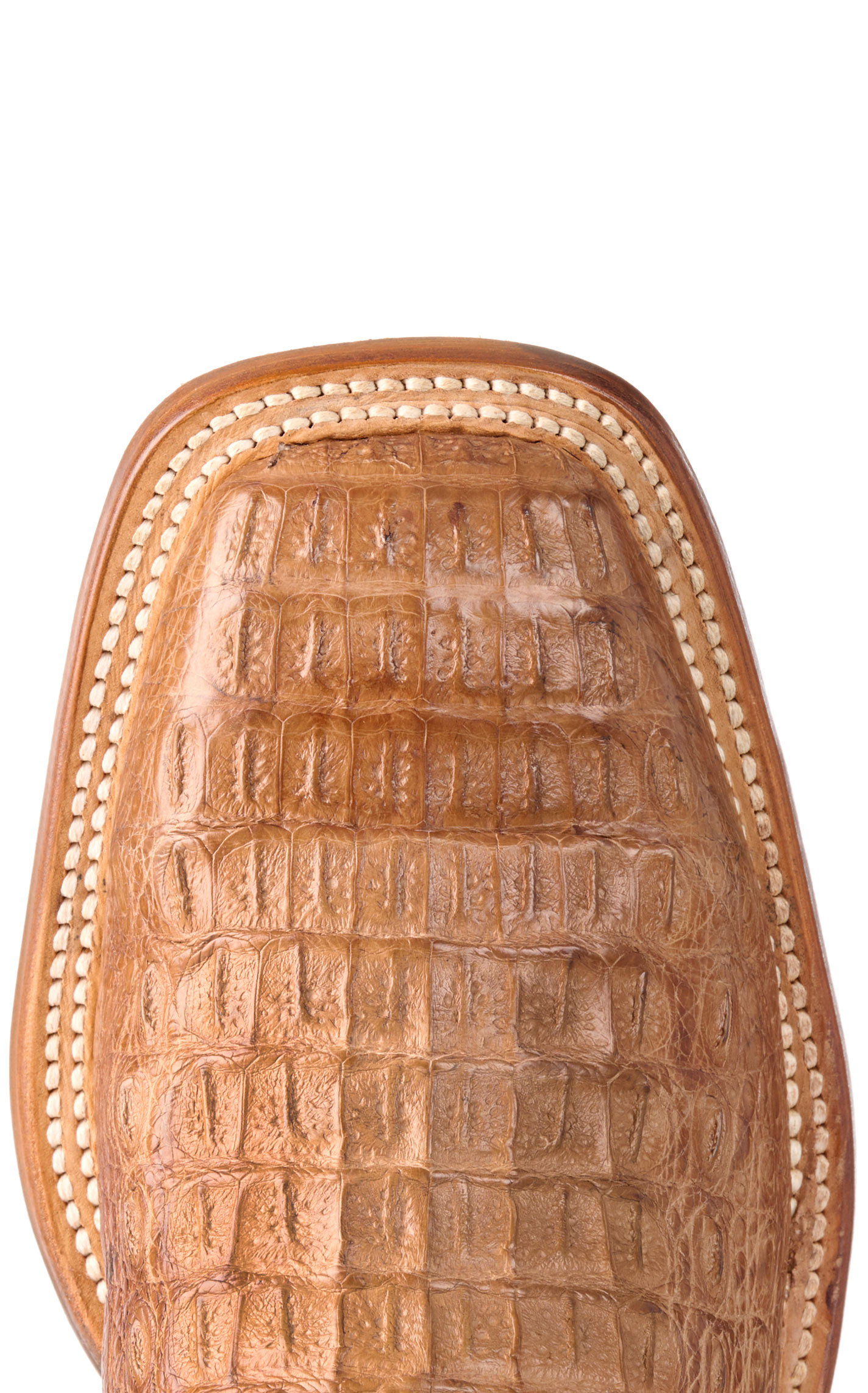 Lucchese Men's Burnished Coffee Hornback Caiman Wide Square Toe Boots - Image 1