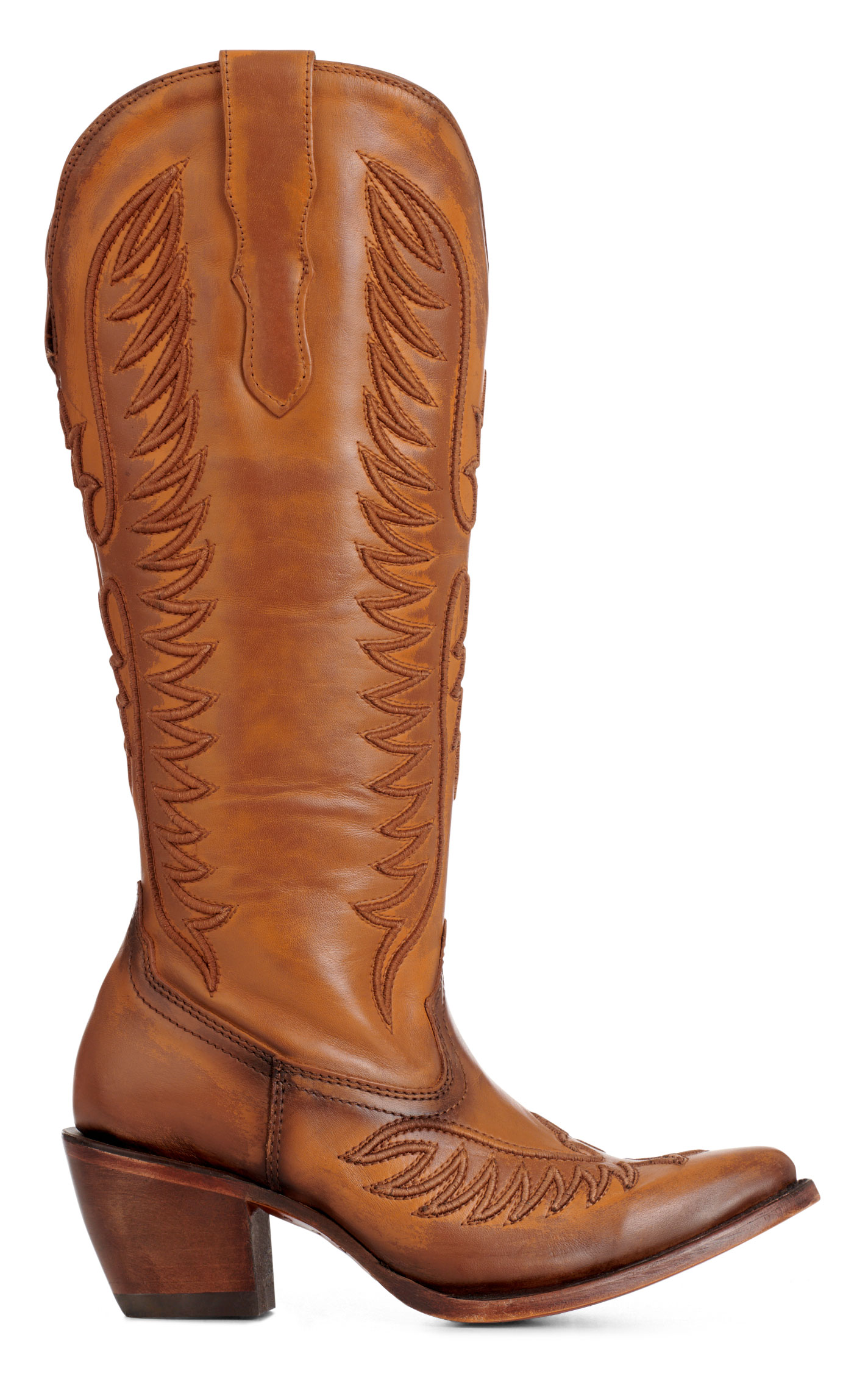 Corral Women's Tan Stitched J Toe Cowboy Boots - Image 1