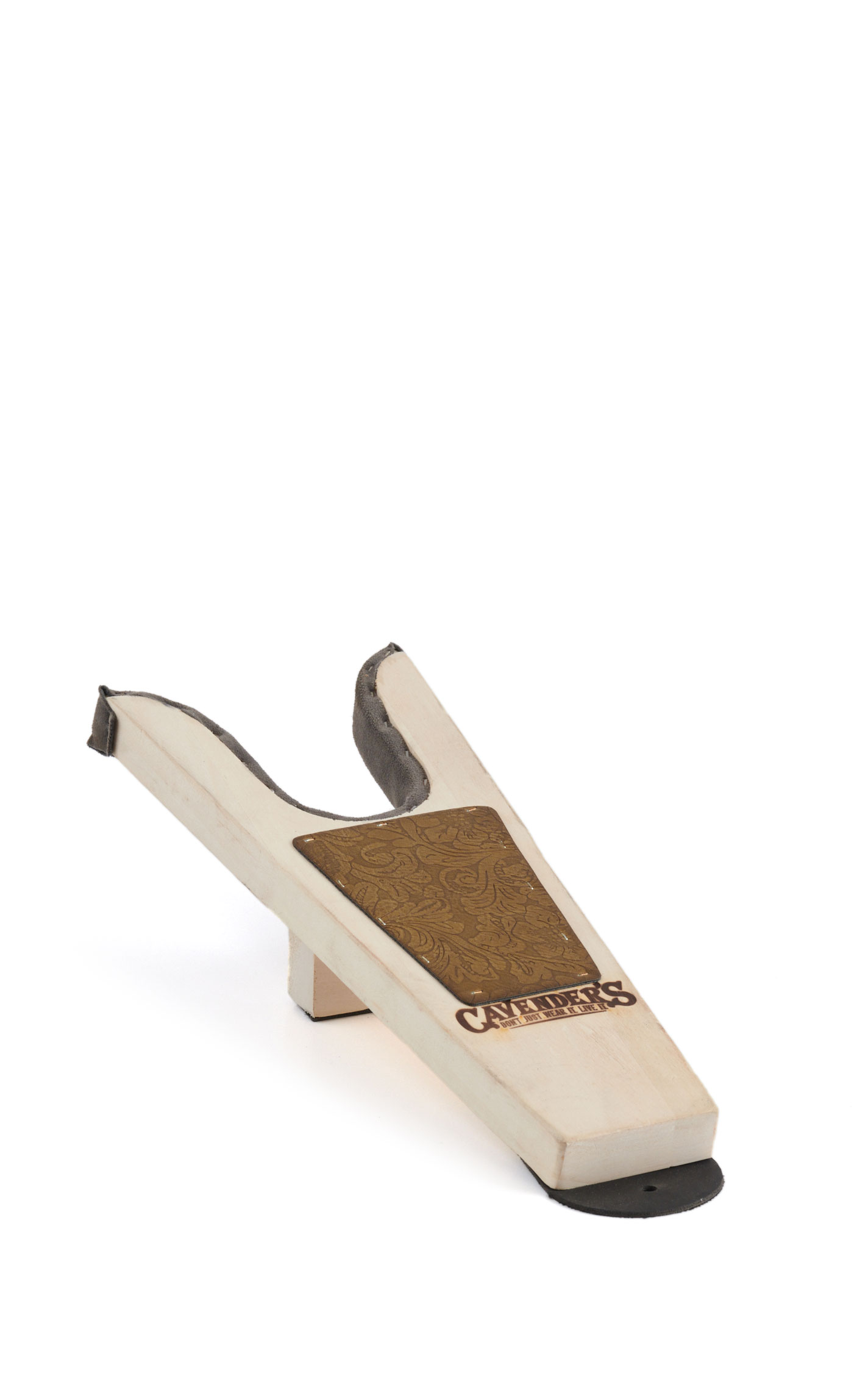 M&F Natural Wood with Floral Embossed Boot Jack - Image 1