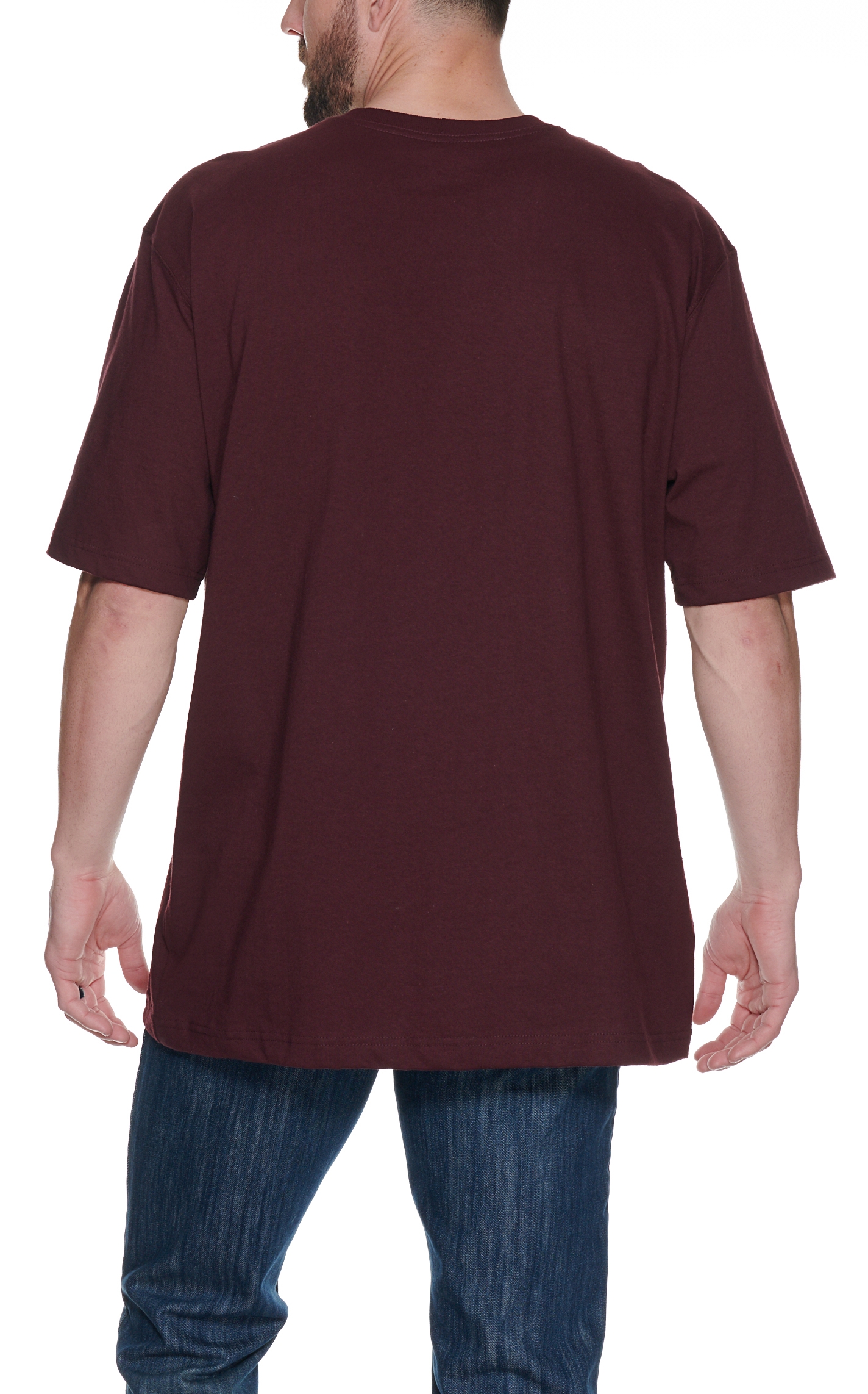 Carhartt Men's Port Burgundy Heavy Cotton Loose Fit Short Sleeve Work T-Shirt - Image 1