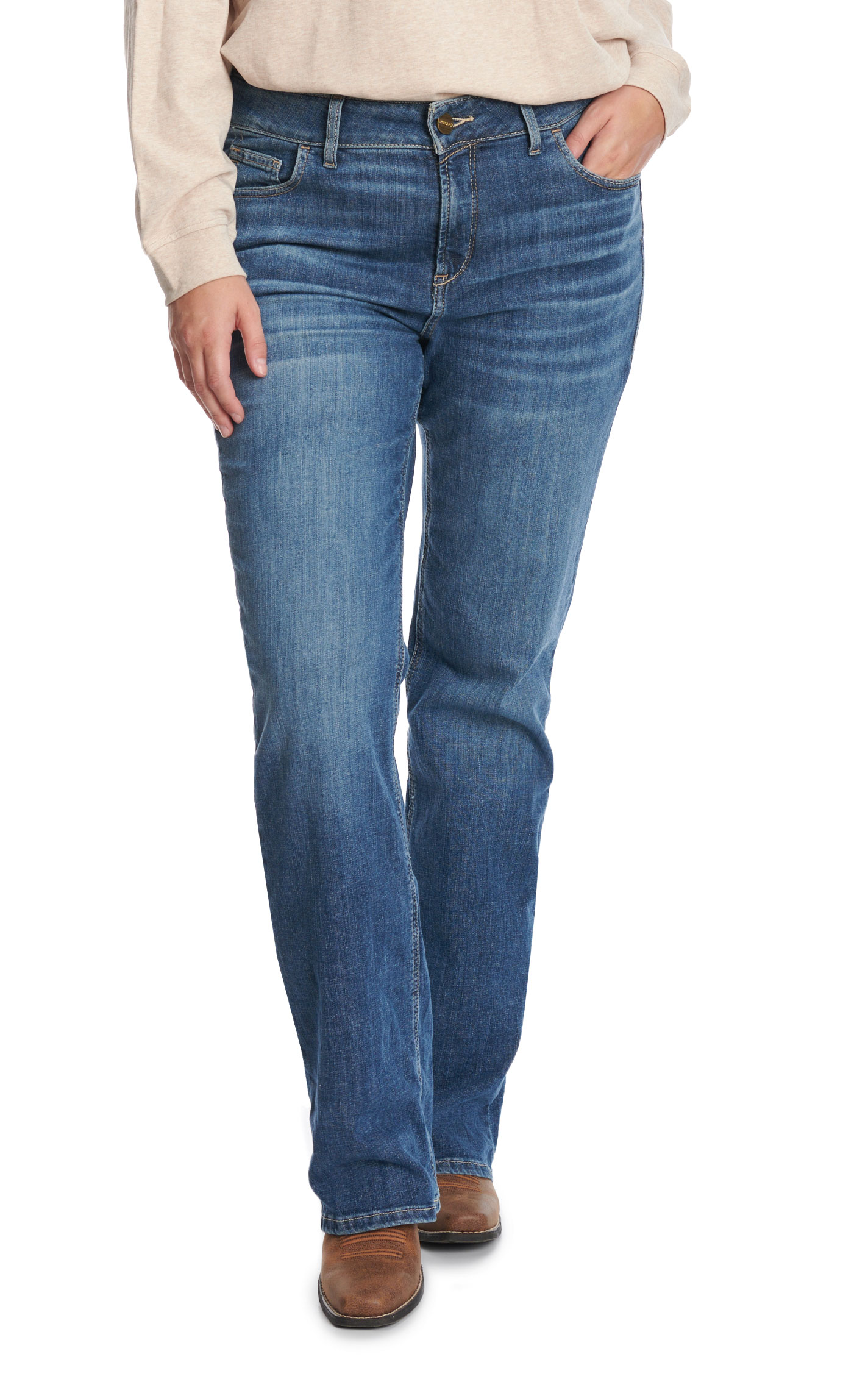 Ariat Women's Lili Medium Wash Boot Cut Jeans - Plus Sizes - Image 1