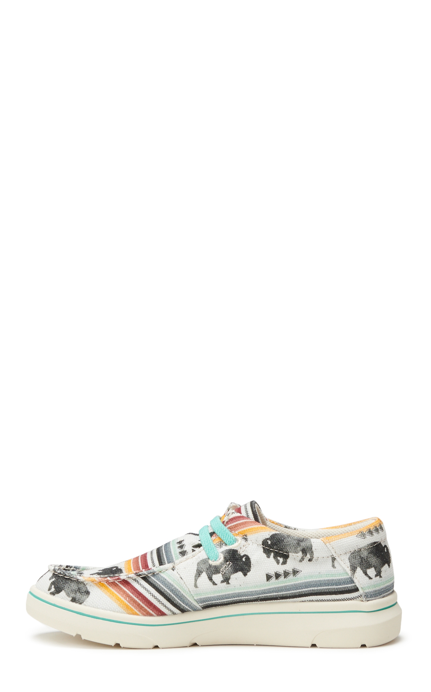 Ariat Kids' Hilo White Buffalo Print Canvas Lace Up Casual Shoes - Image 1