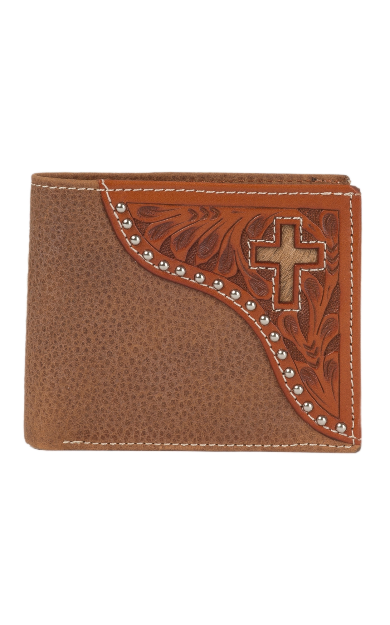 Ranger Belt Company Tan Soft Leather Inlay Cross Bi-fold Wallet - Image 1