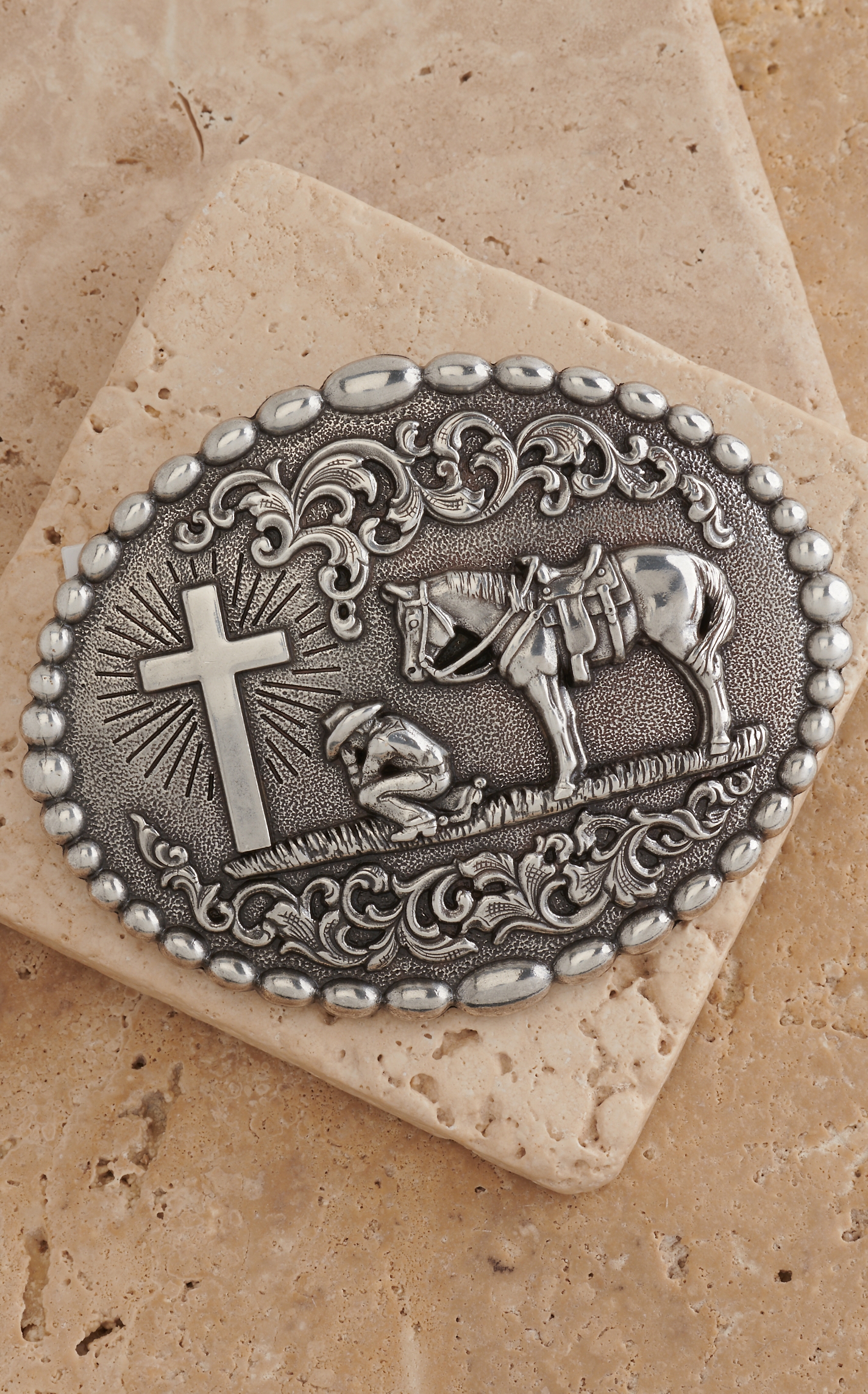 M&F Western Products Inc. Cowboy Prayer Belt Buckle - Image 1