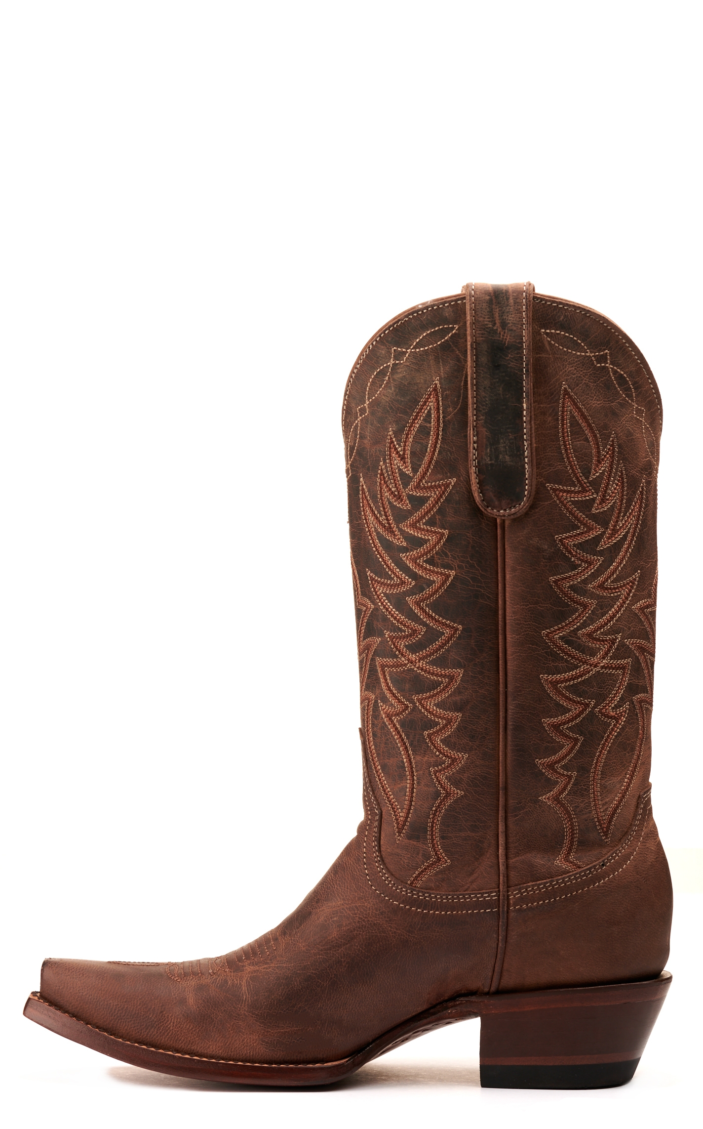 Cavender’s Women’s Burnished Tan Leather Snip Toe Cowboy Boots - Image 1