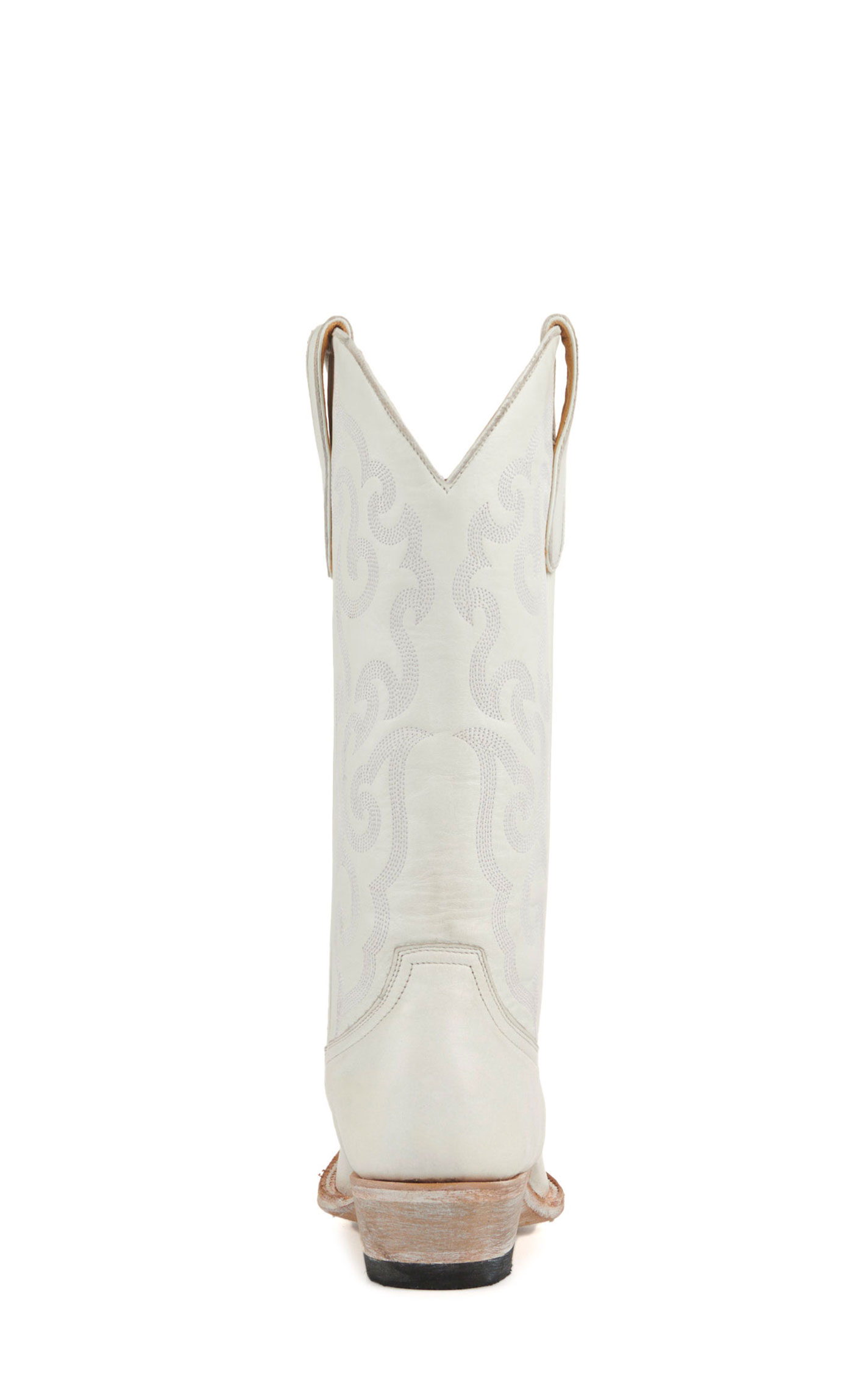 Cavender’s Women’s Leather White with Tonal Embroidery Snip Toe Cowboy Boots     - Image 1