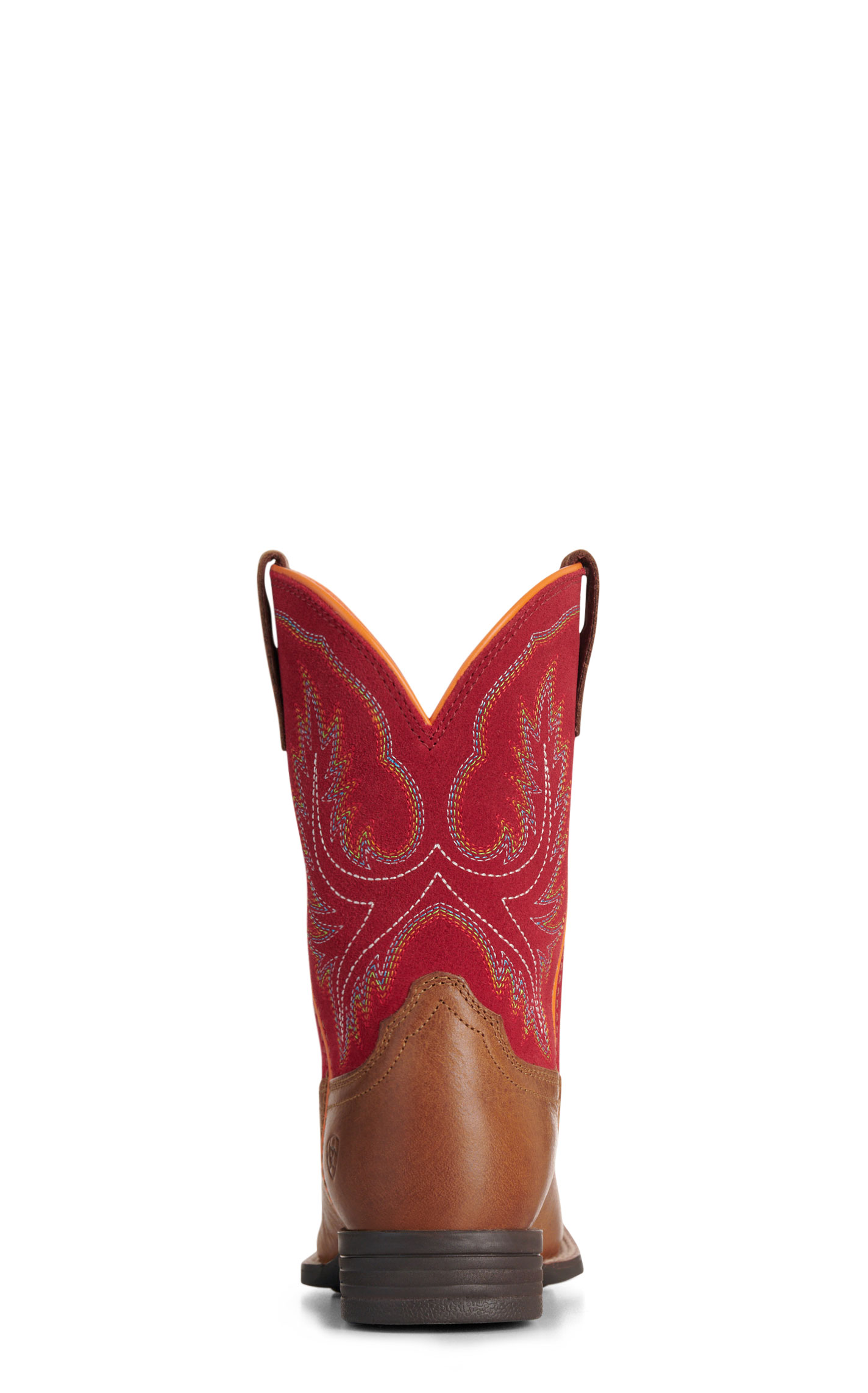 Ariat Youth Chestnut & Red Wide Square Toe Cowboy Boots - Image 1