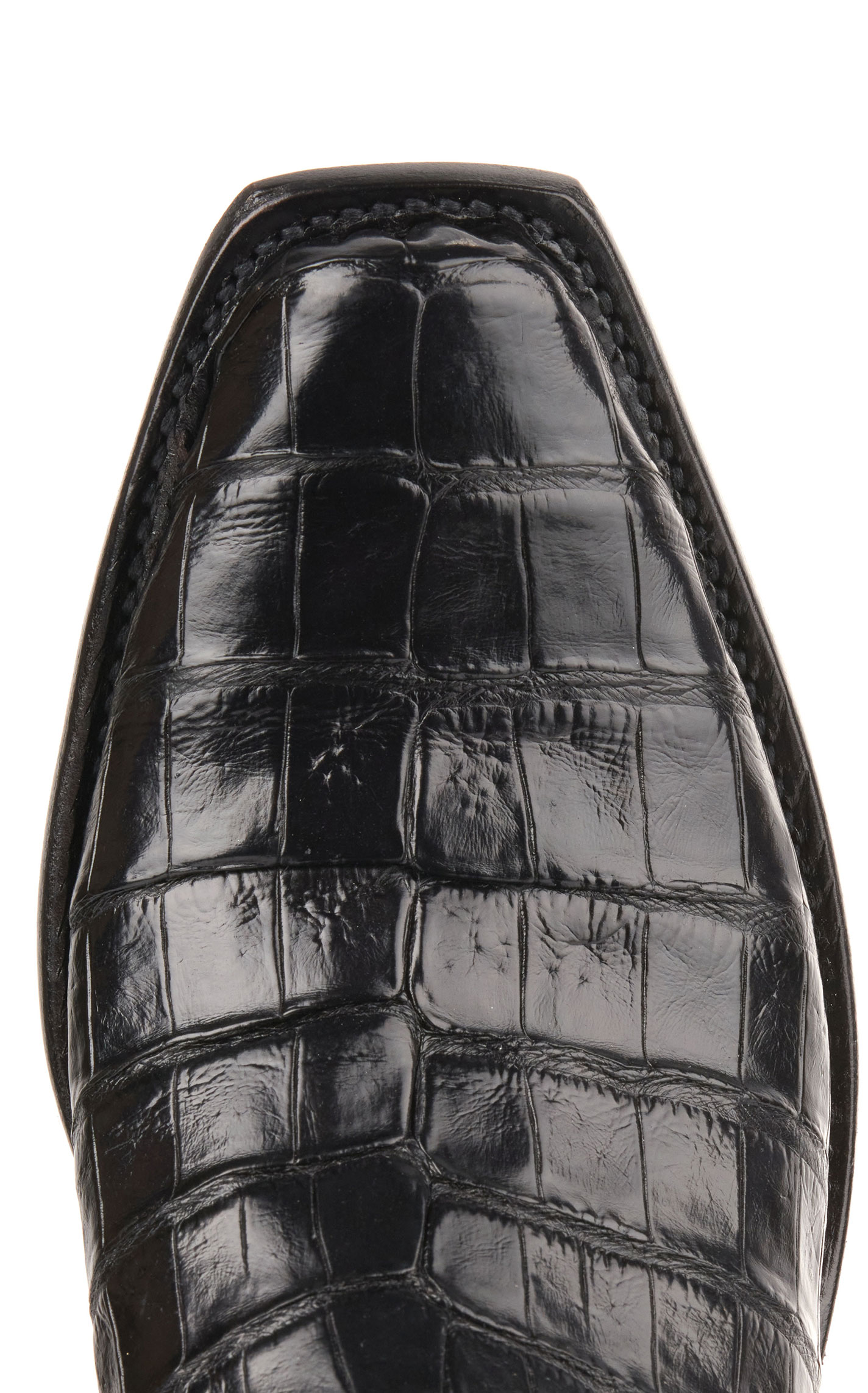 Lucchese Men's Black Ultra Caiman Belly 7-Toe Exotic Cowboy Boots - Image 1