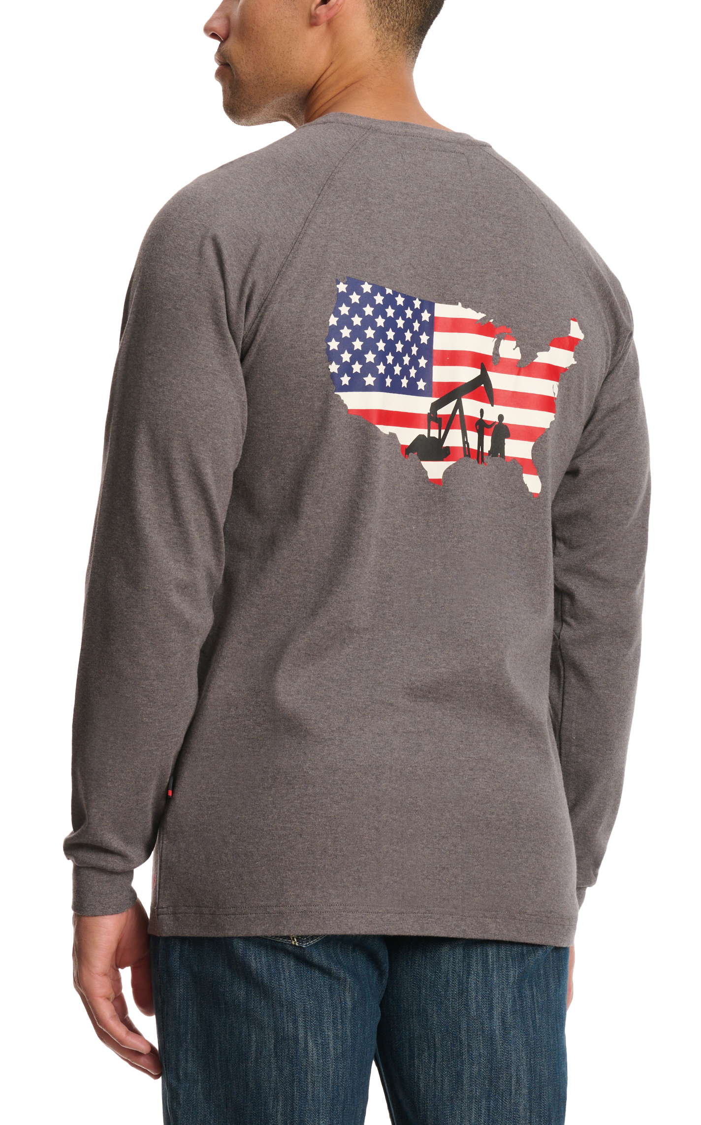 Forge Men's Charcoal Gray American Flag Rig FR T-Shirt - Image 1