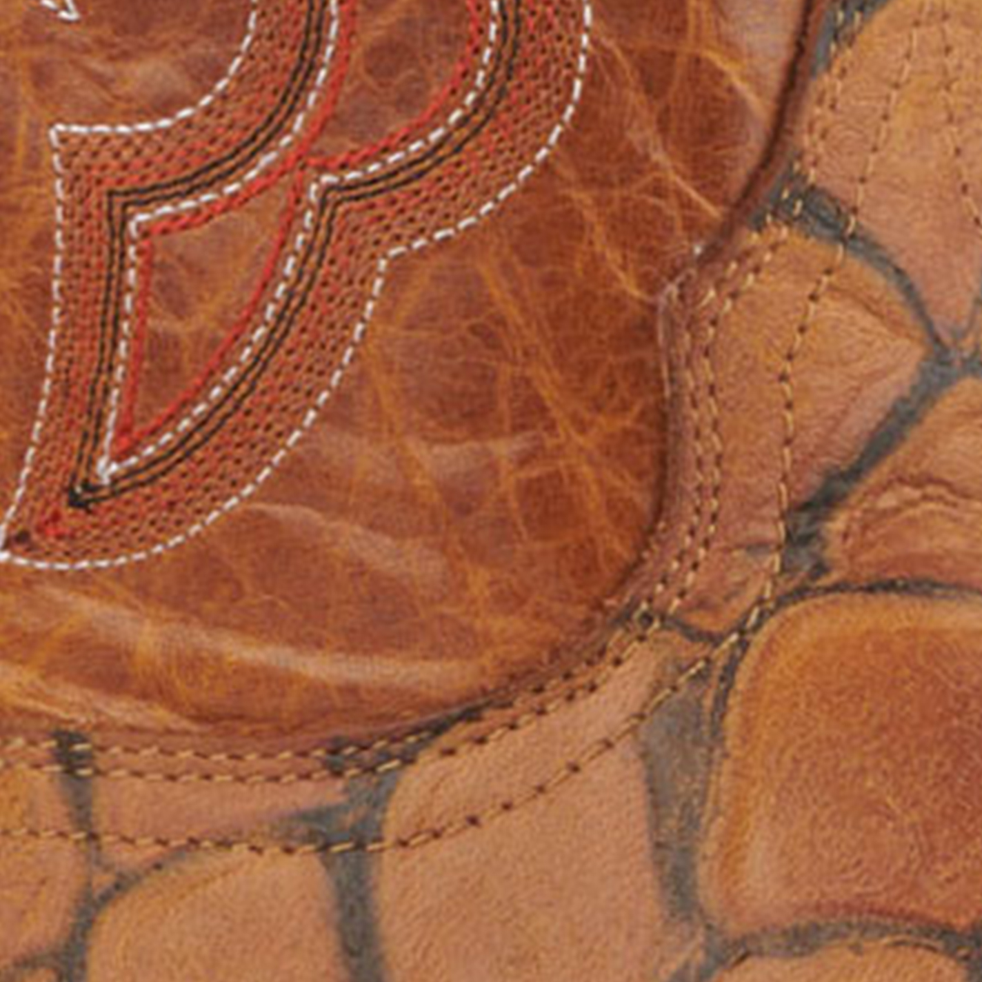 Cavender's Men's Endurance Rustic Tan Pirarucu Print Square Toe Cowboy Boots - Image 1