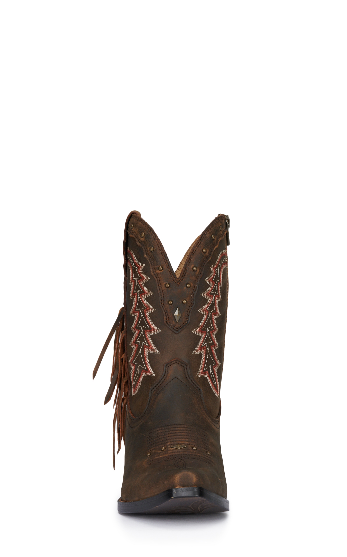 Durango Women's Crush Roasted Pecan with Fringe Snip Toe Cowboy Booties - Image 1