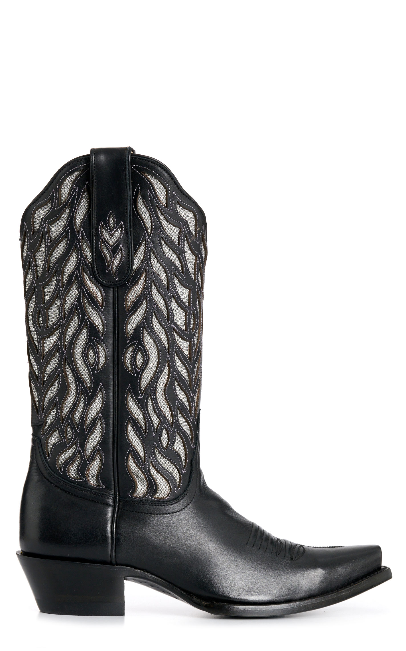 Cavender’s Women's Black & Luminaria Inlay Snip Toe Cowboy Boots - Image 1