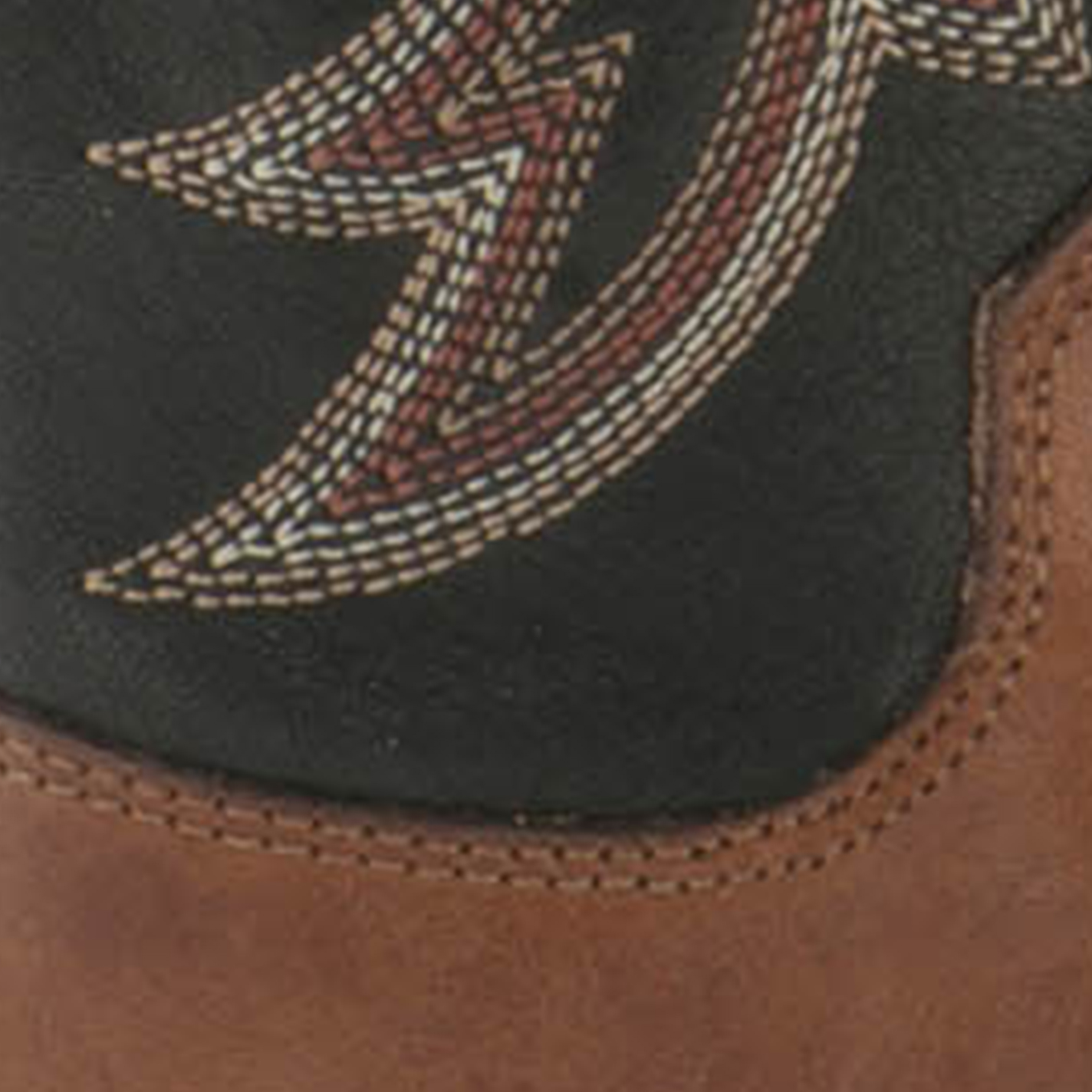 Justin Men's Bent Rail Caddo Copper Brown and Black Wide Square Toe Cowboy Boots - Image 1