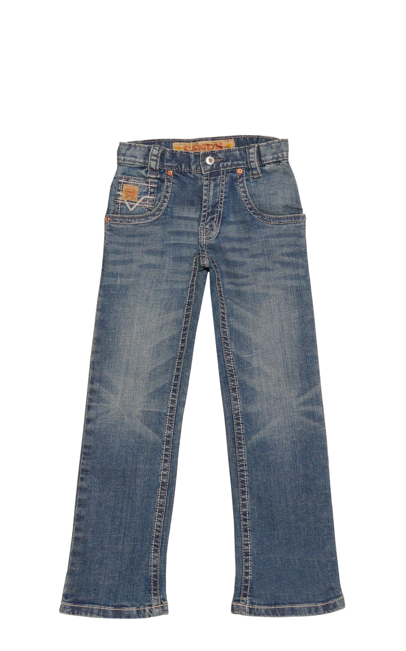 Cinch Boys' Medium Wash Slim Fit Straight Leg Stretch Jeans (8-16) - Image 1