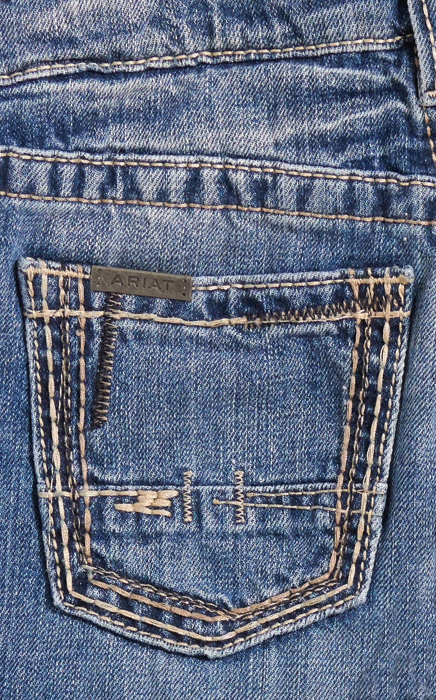 Ariat Boys' B4 Boundary Dakota Medium Wash Relaxed Fit Boot Cut Jeans (7-16) - Image 1