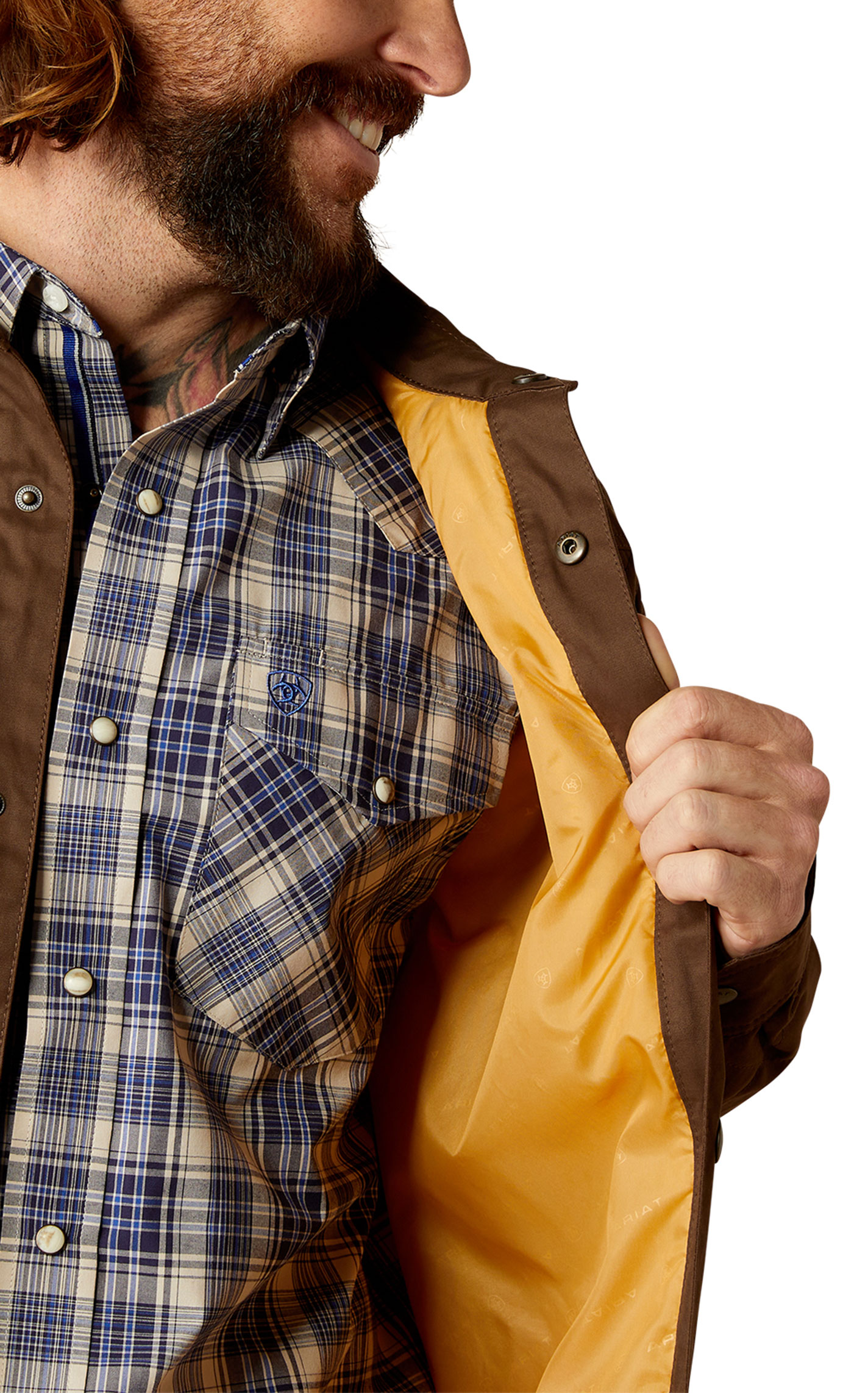 Ariat Men's Demitasse Grizzly Brown Shirt Jacket - Image 1