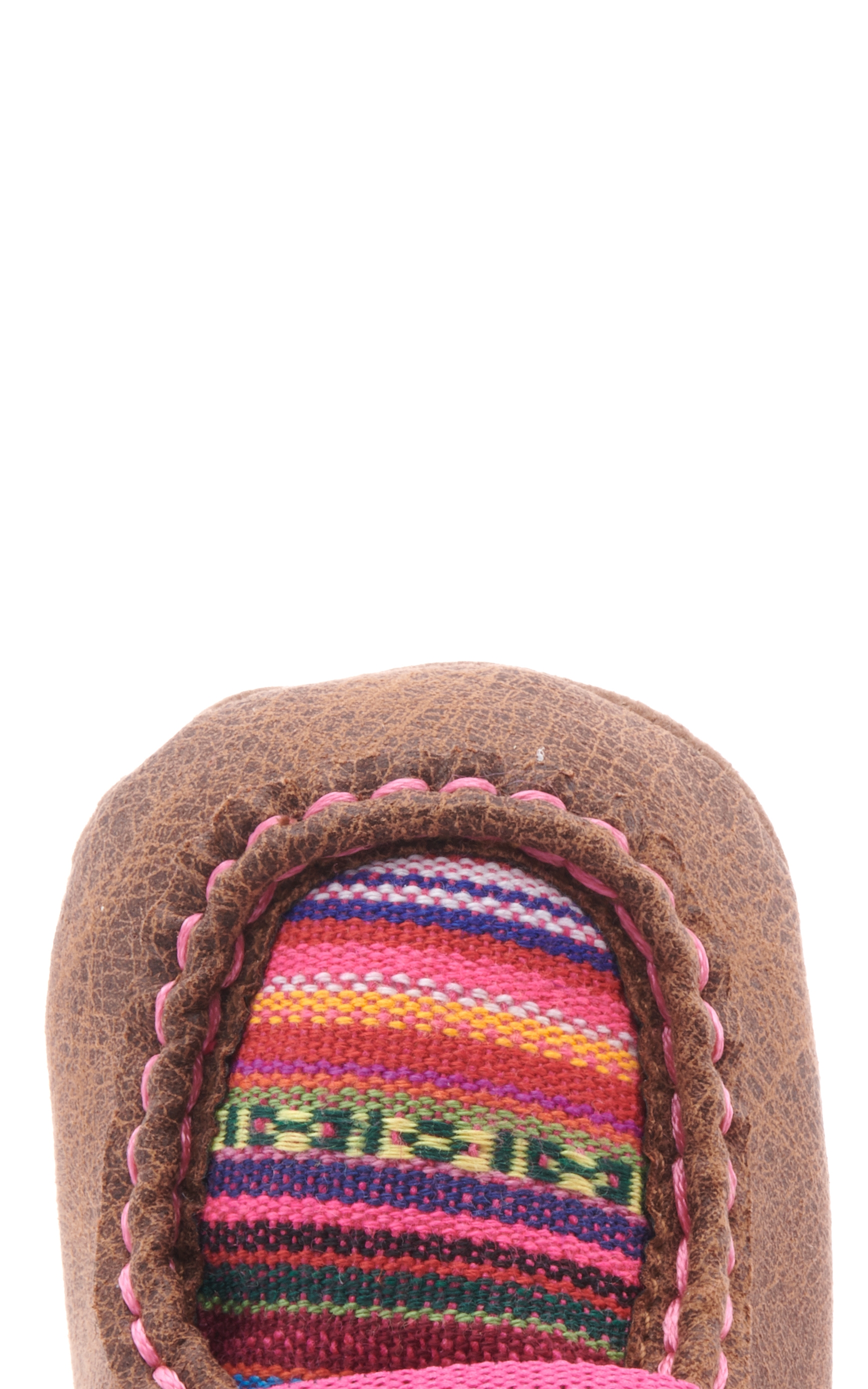 Ariat Infant Lil Stompers Brown and Pink Serape Print Moc Toe Shoes - Image 1