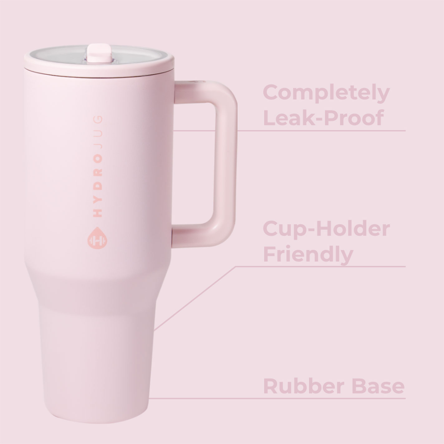 HydroJug Pink Sand 40 oz Traveler Mug - Image 1
