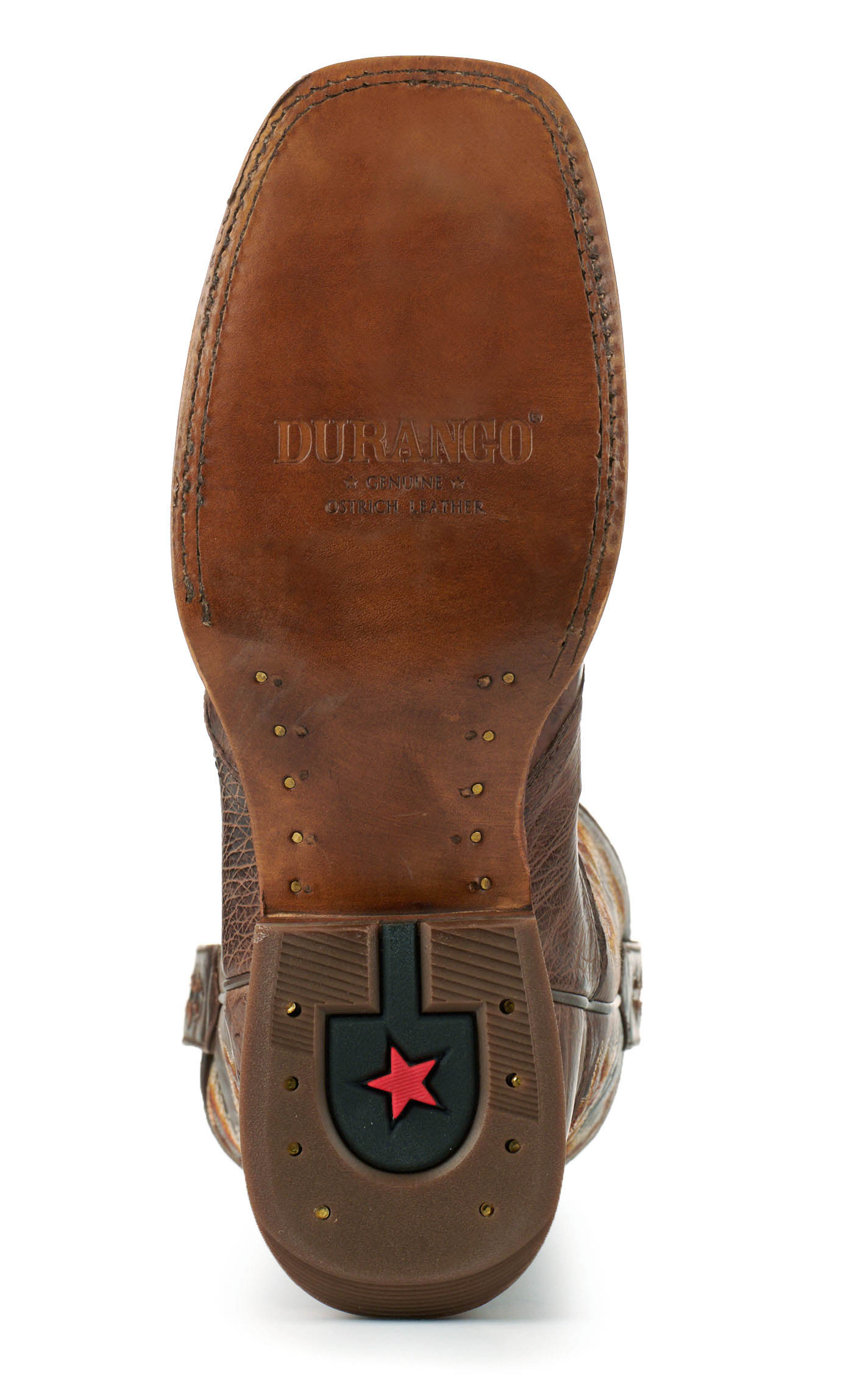 Durango Men's Kango Tobacco Full Quill Ostrich Saddle Vamp Wide Square Toe Exotic Cowboy Boots - Image 1