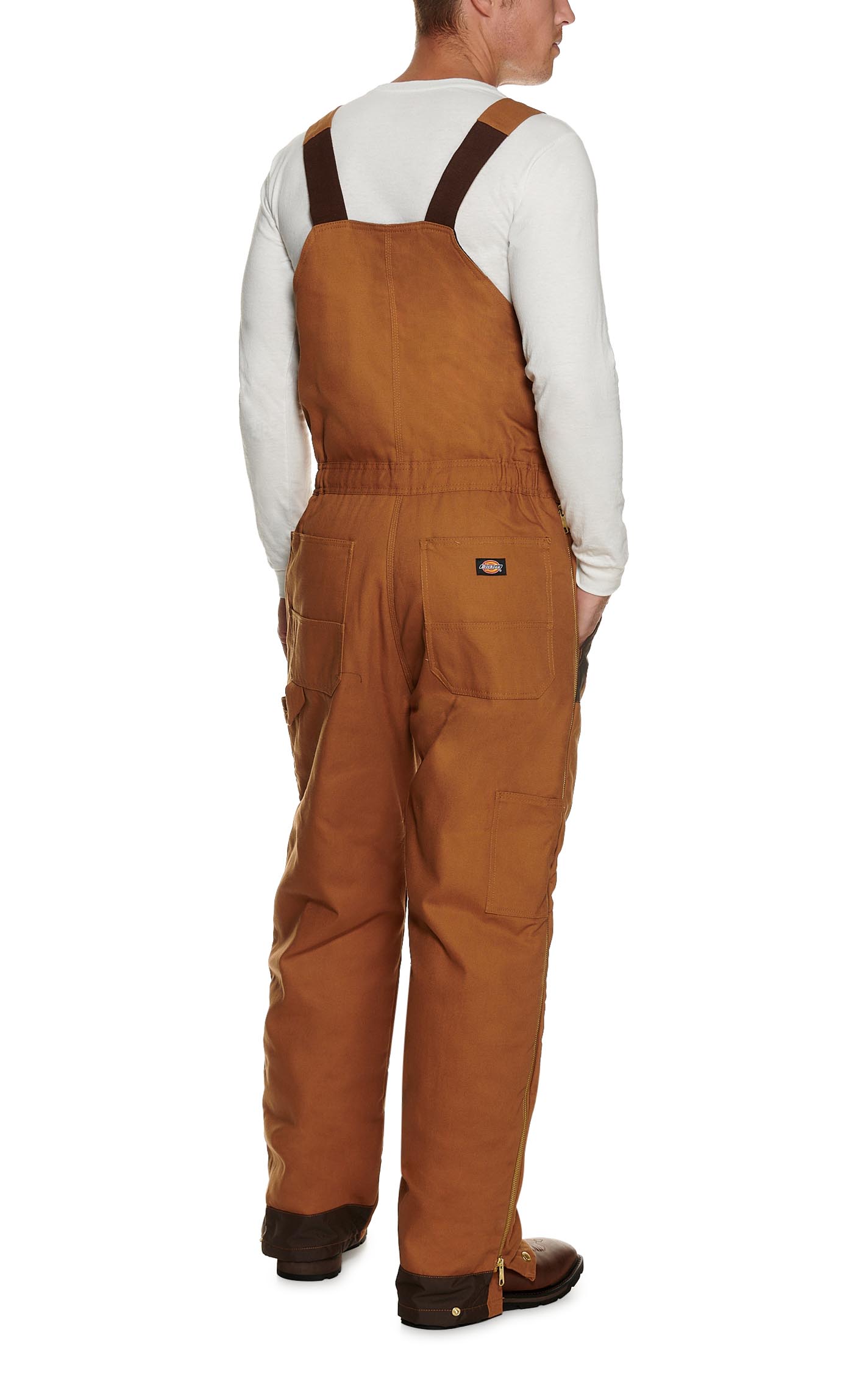 Dickies Men's Brown Duck Water Repellent Insulated Bib Overalls - Image 1