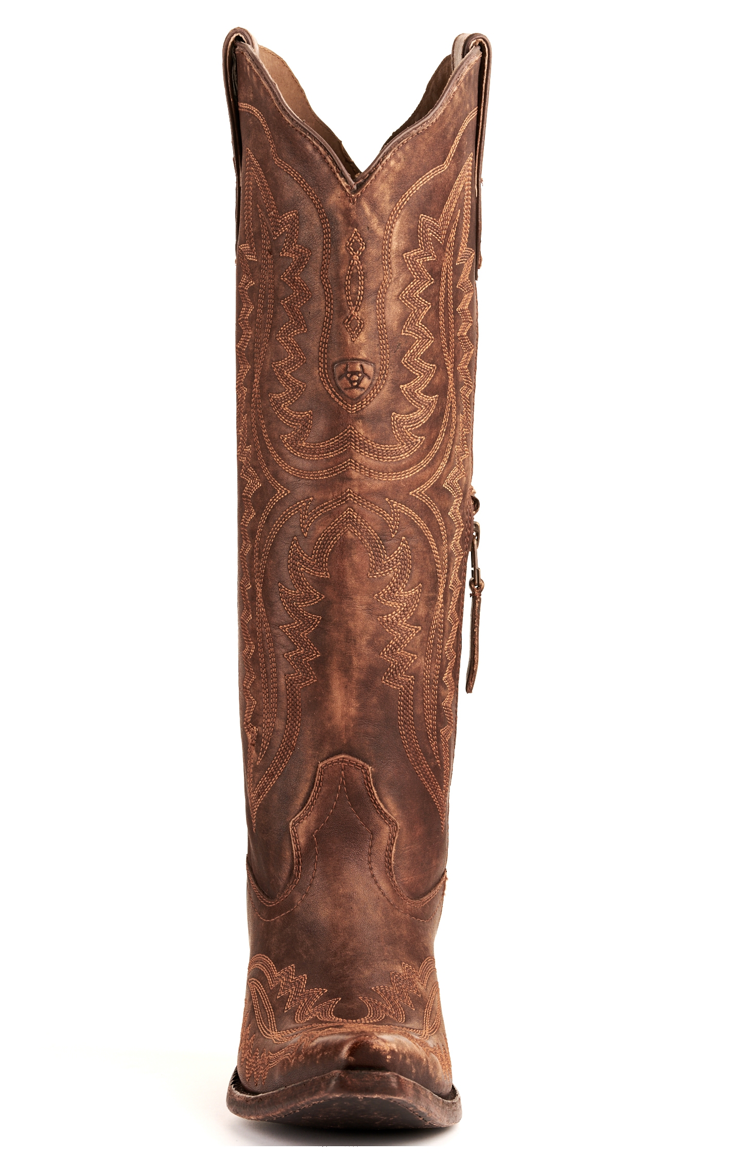 Ariat Women's Casanova Distressed Brown Snip Toe Tall Cowboy Boots - Image 1