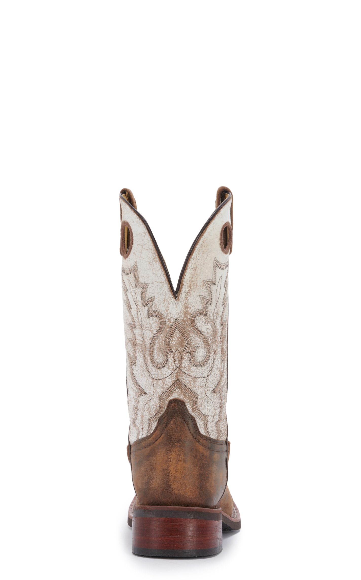 Smoky Mountain Men's Drifter Distressed Brown and Antique White Square Toe Cowboy Boots - Image 1
