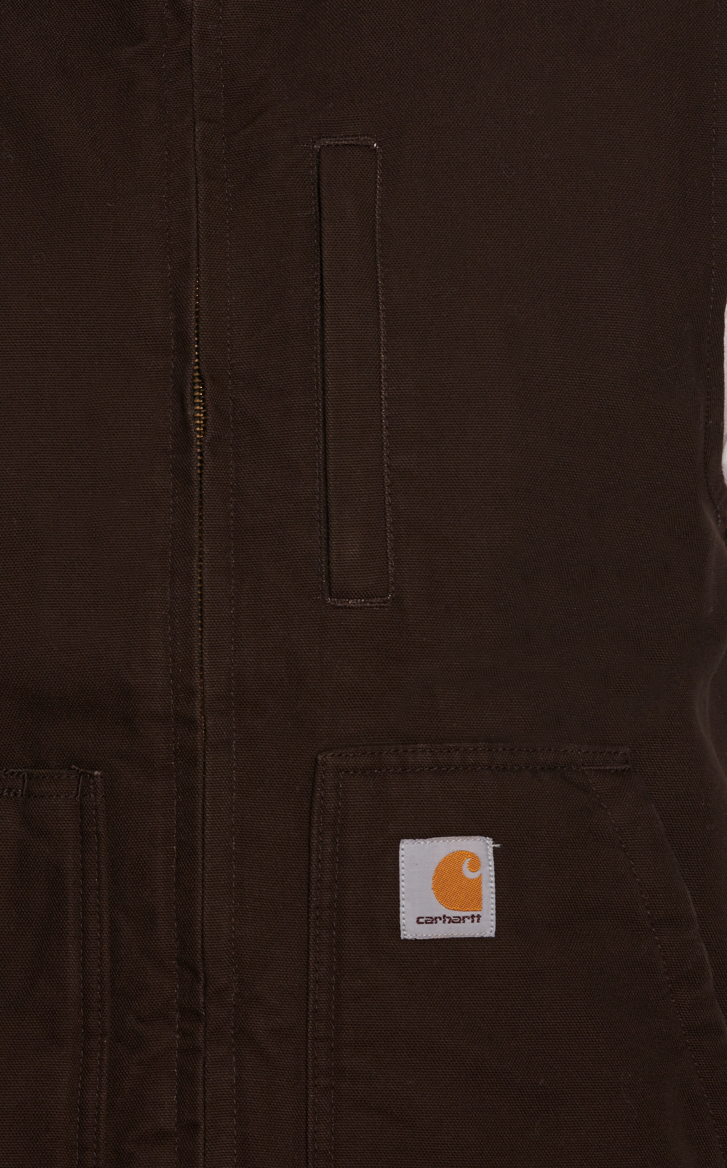 Carhartt Men's Dark Brown Sherpa-Lined Work Vest - Image 1
