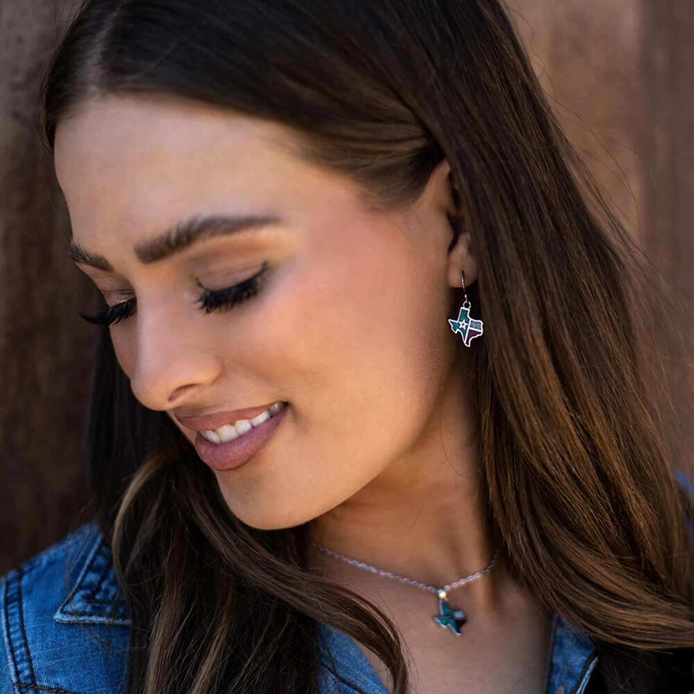 Montana Silversmiths Texas Flag on Silver Texas Earrings - Image 1