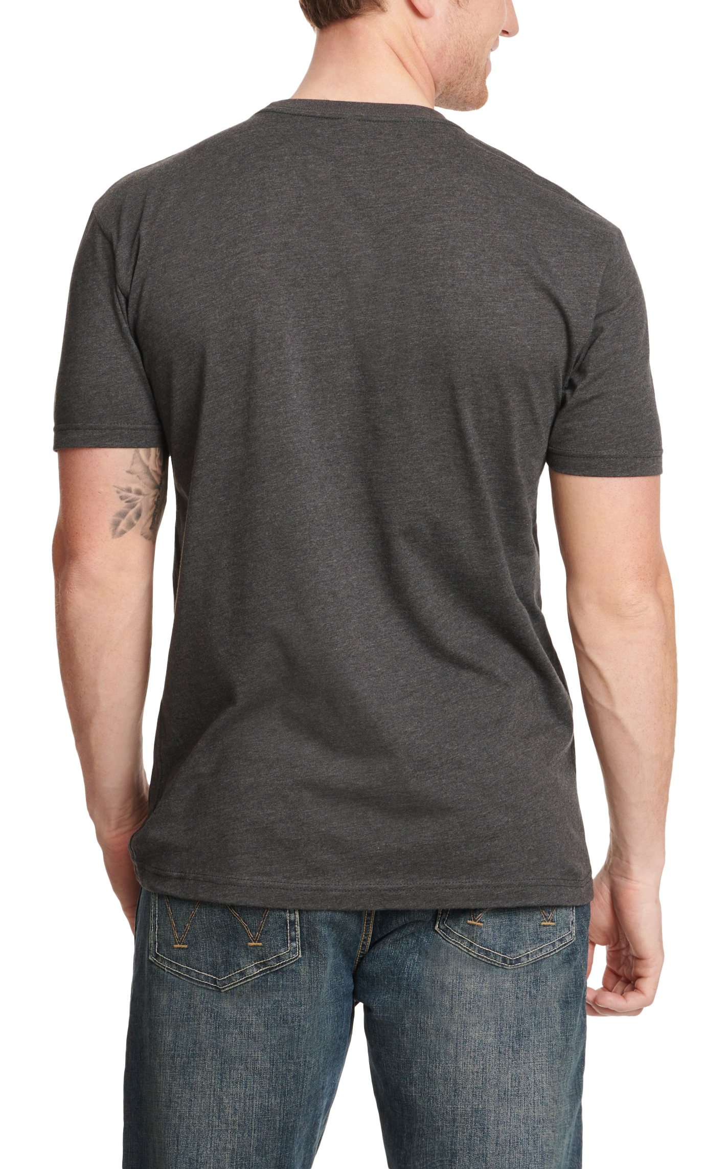 Lazy J Men's Charcoal Retro Bull Logo Graphic T-Shirt - Image 1