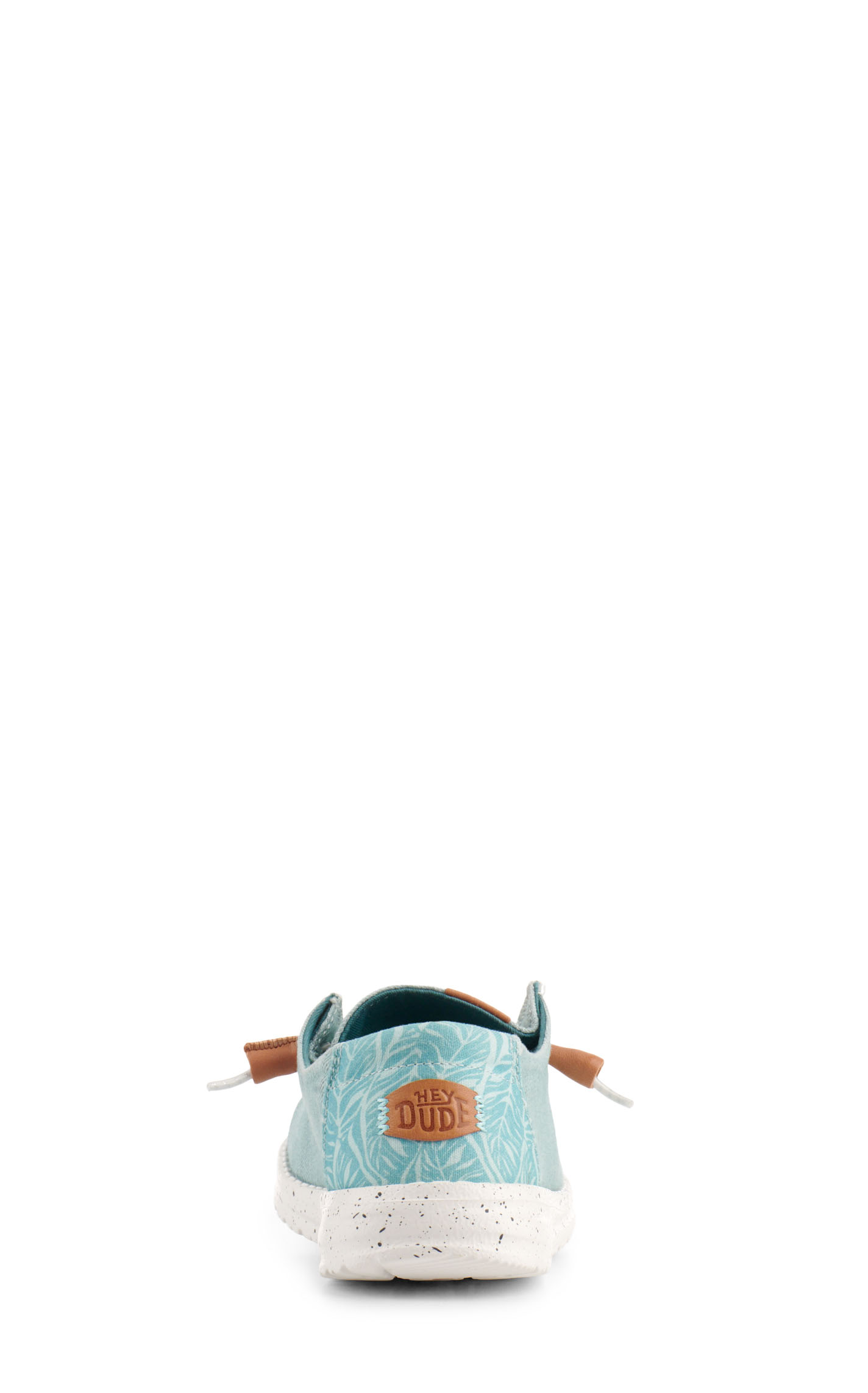 Hey Dude Women’s Wendy Heathered Turquoise with Tropical Heel Moc Toe Lace Up Casual Shoes - Image 1