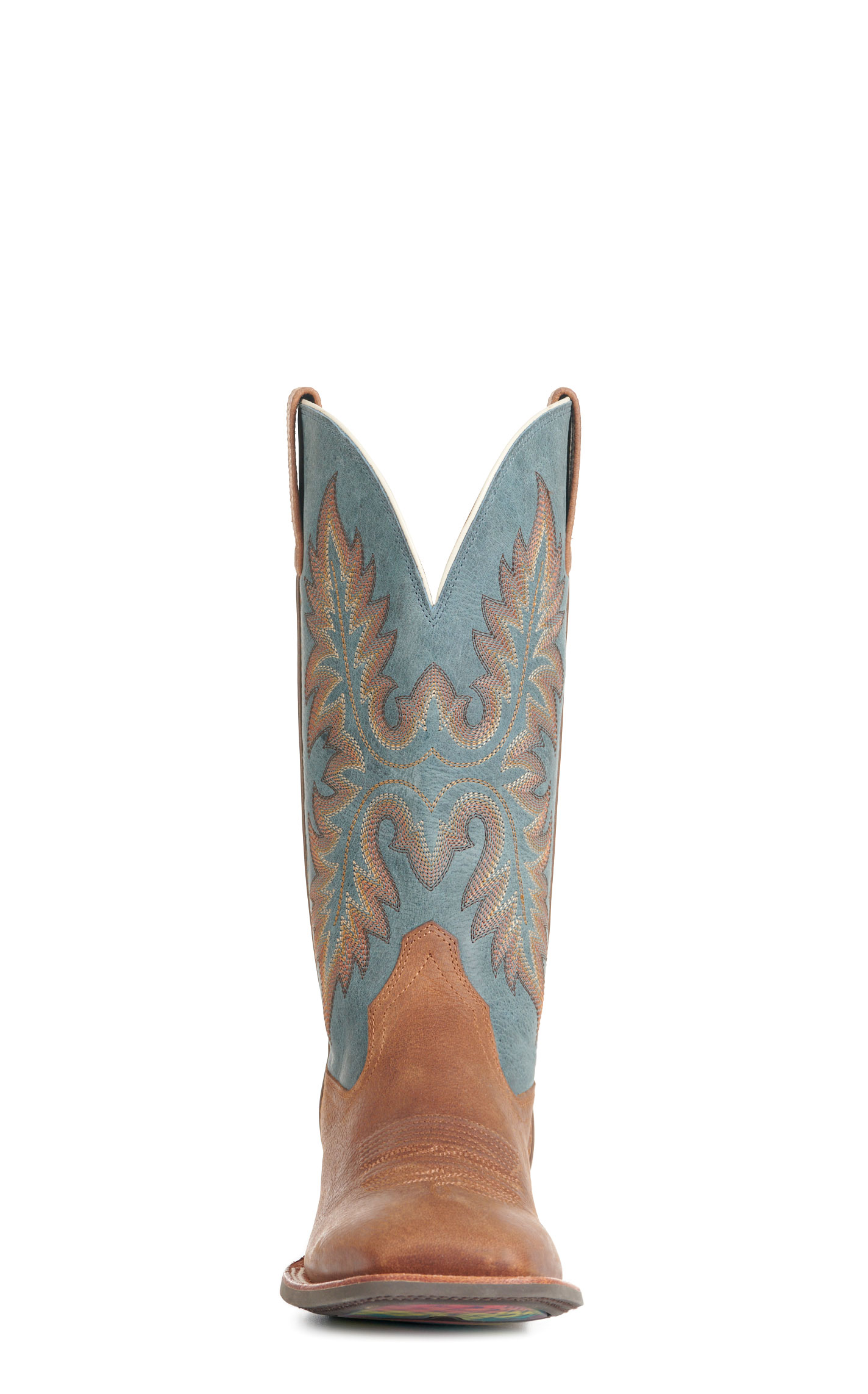 Ariat Men's Hudson Brown and Blue Wide Square Toe Cowboy Boots - Image 1