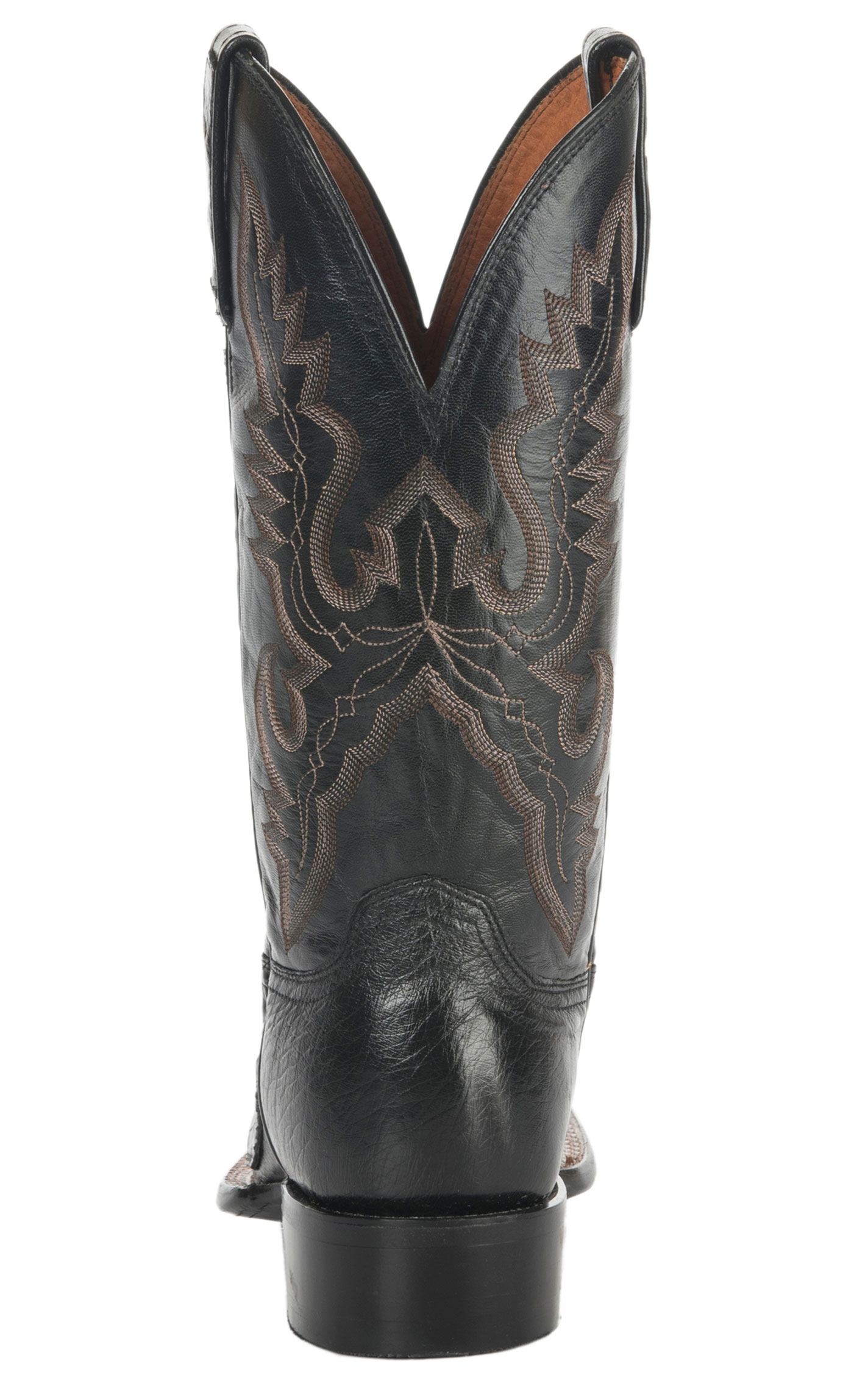Lucchese Men's 1883 Black Caiman Belly Tail Square Toe Exotic Cowboy Boots - Image 1