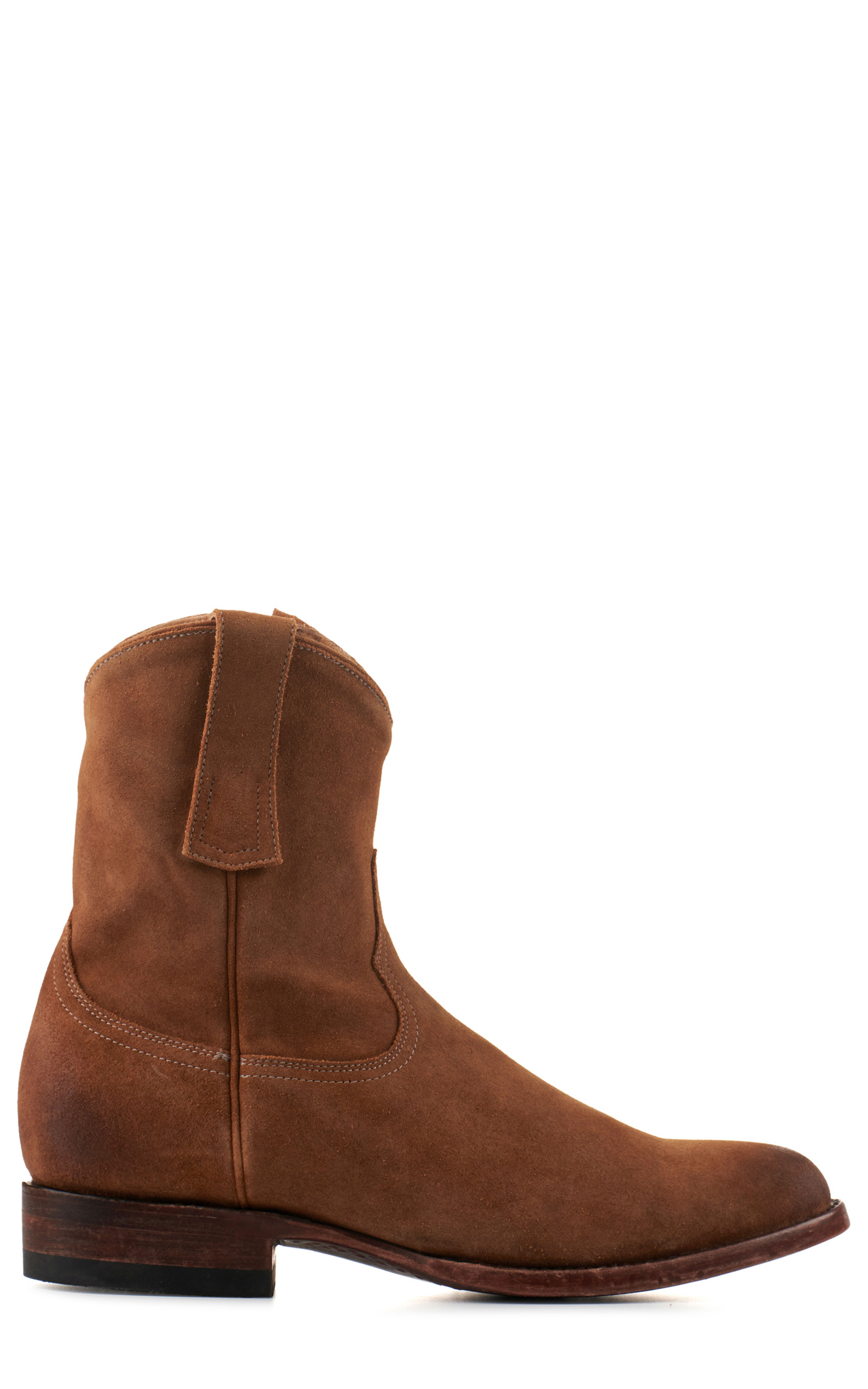 JRC & Sons Men's Winston Water Resistant Suede Leather Roper Toe Zip Cowboy Boot in Tan - Image 1