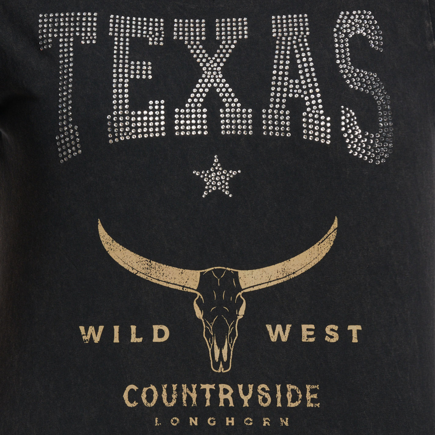 R.Rouge Women's Black Texas Bling Graphic T-Shirt - Image 1
