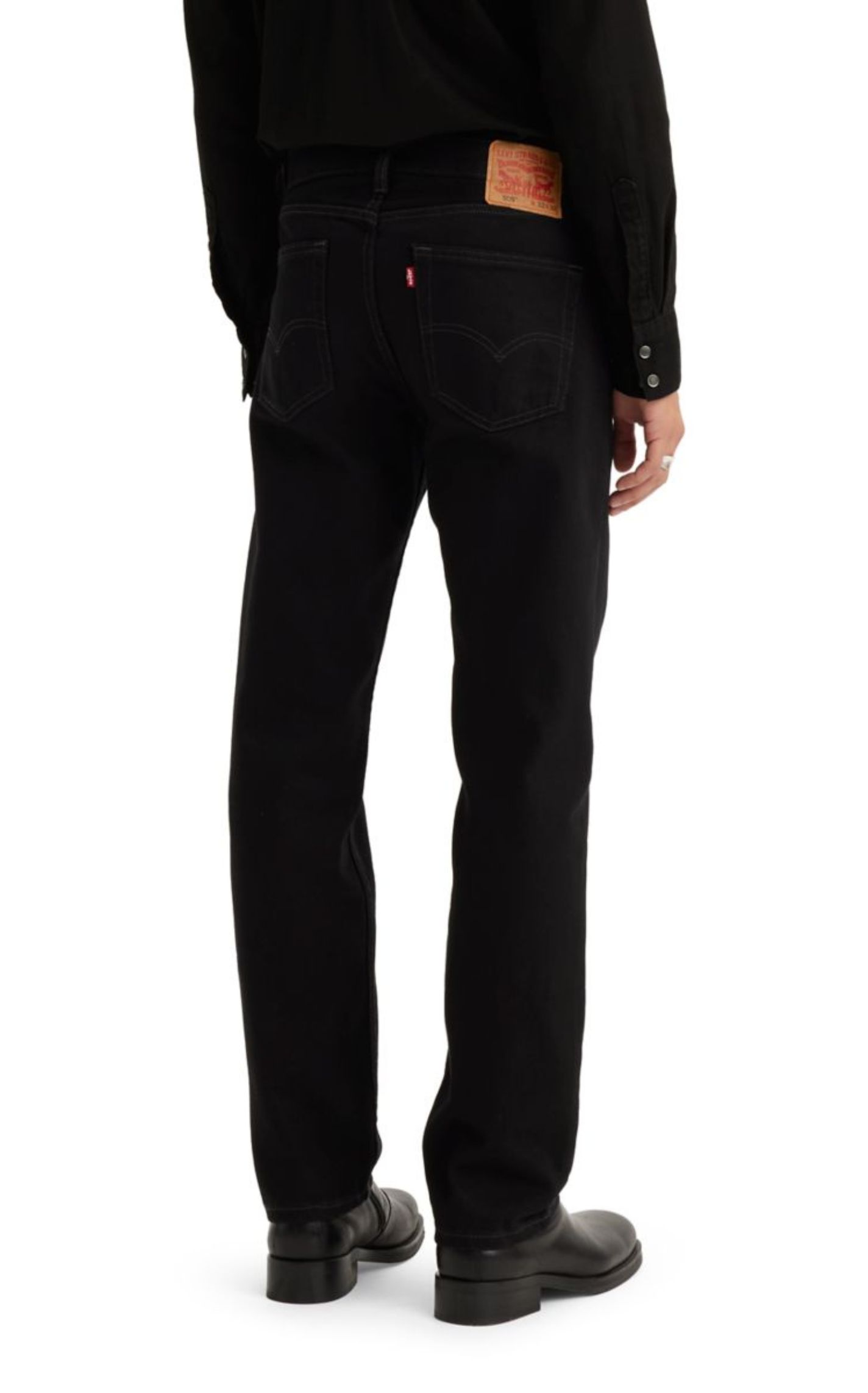 Levi's Men's 505 Regular Fit Black Jeans - Image 3