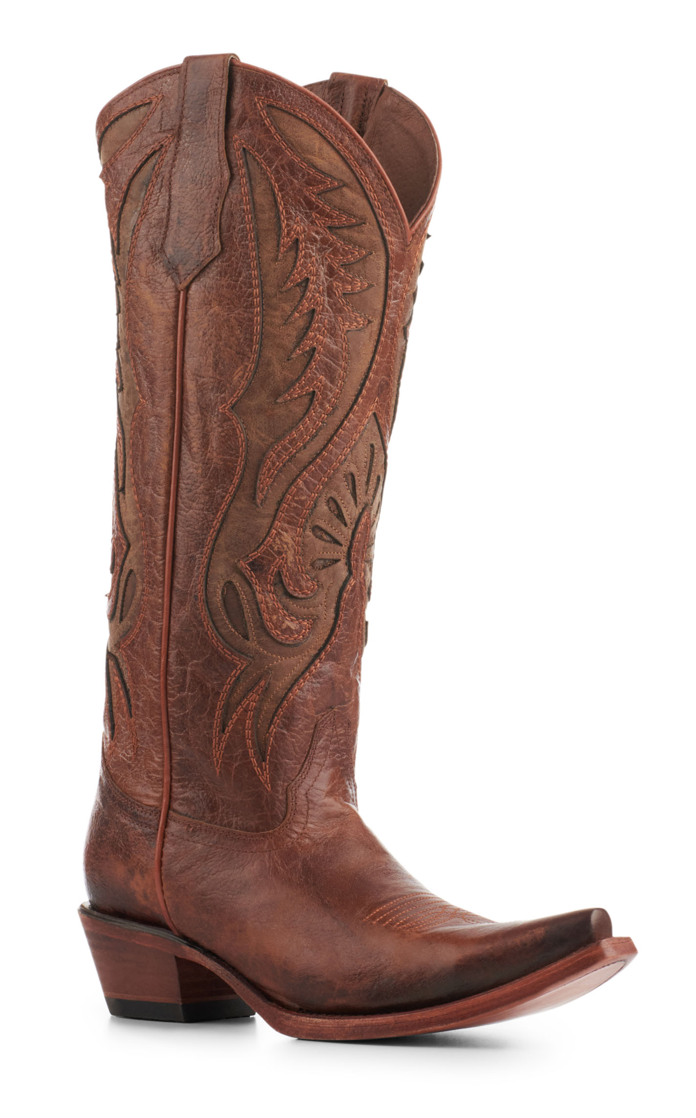 Circle G by Corral Women's Bronze with Inlays Snip Toe Cowboy Boots - Image 1