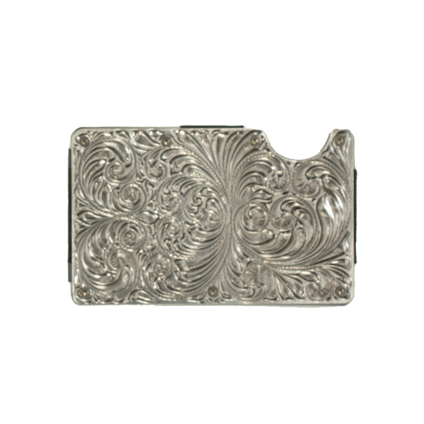 3D Belt Co. Silver Etched Filigree Metal Card Case - Image 1