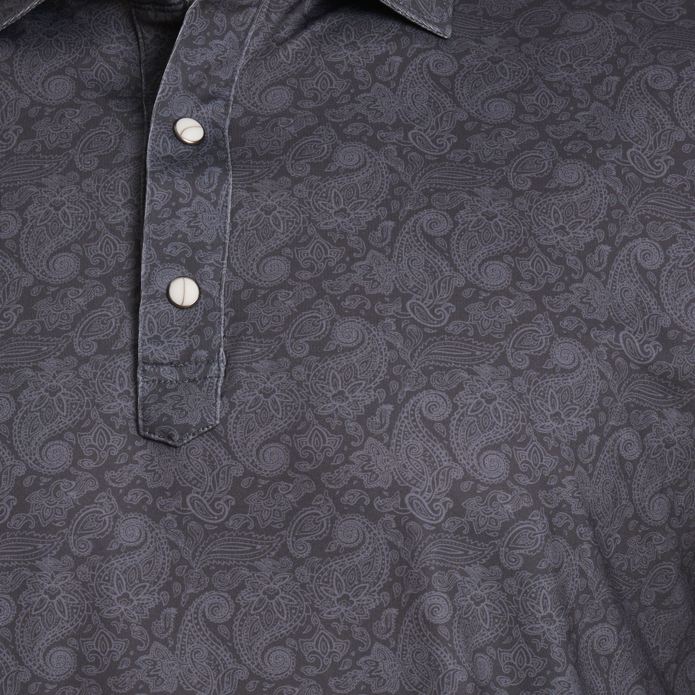 Rafter C Men's Charcoal Paisley Polo Shirt - Image 1